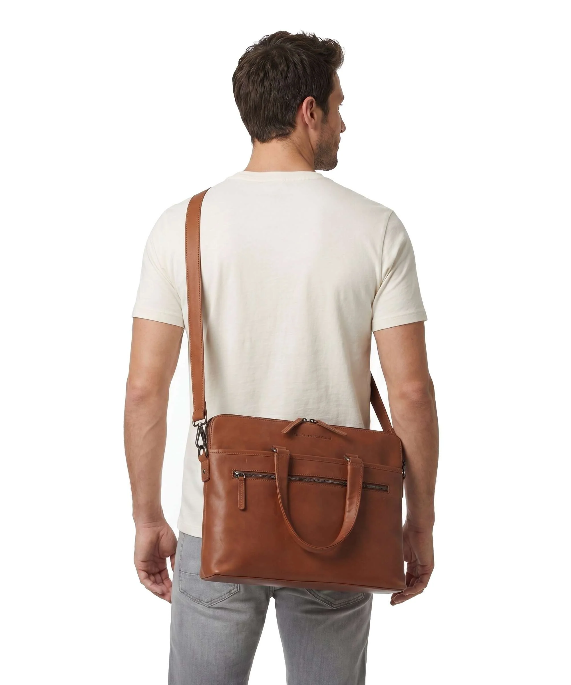 The Chesterfield Brand Wax Pull Up Cow Elvas Torba na laptopa cognac - Image 4