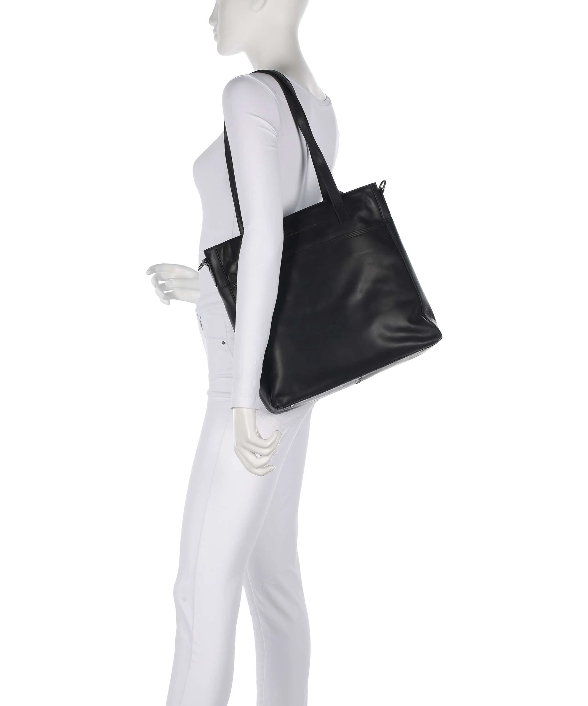The Chesterfield Brand Wax Pull Up Cow Mosel Torba na zakupy black - Image 3