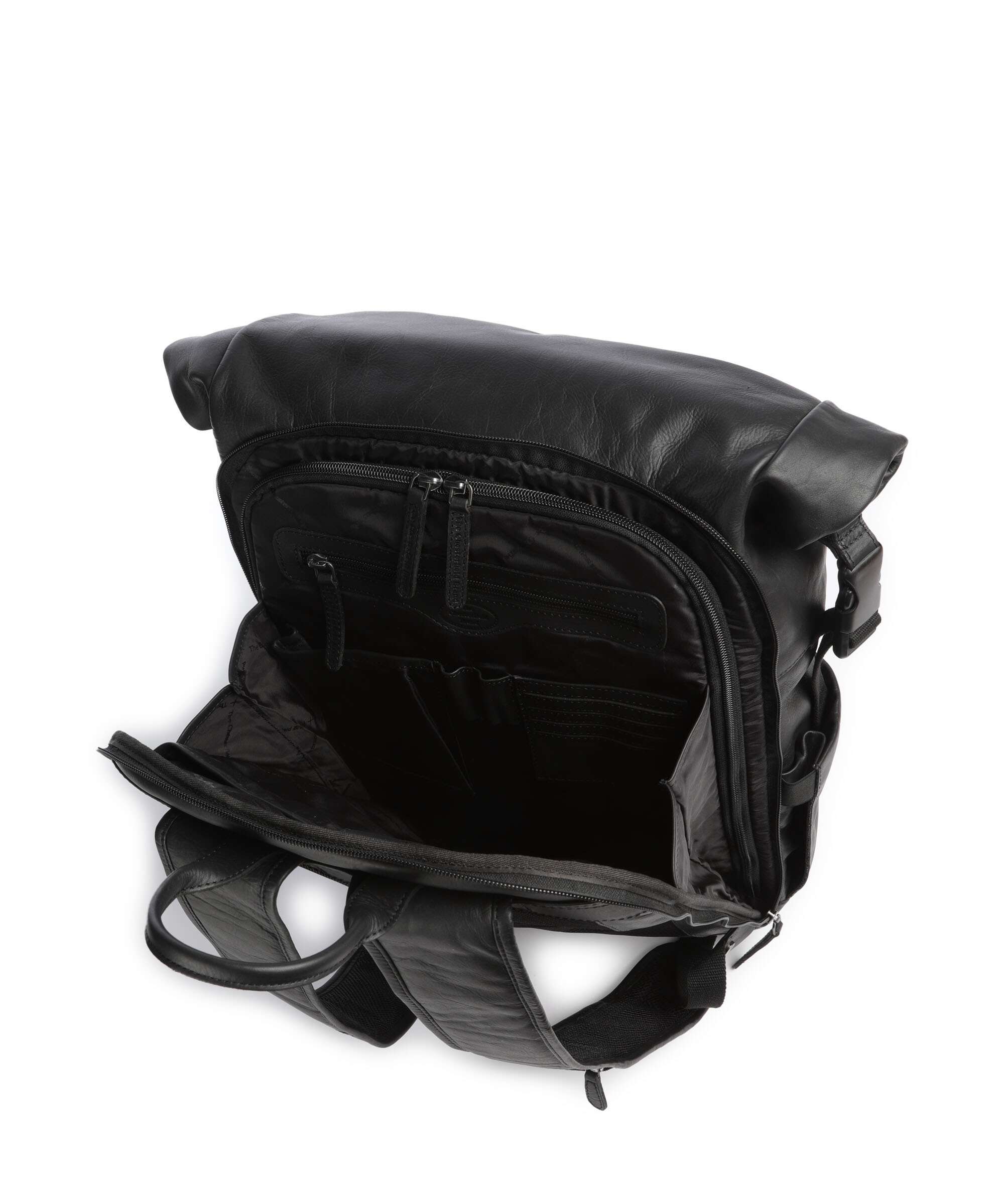 The Chesterfield Brand Wax Pull Up Cow Remo Plecak z rolowanym zamknięciem black - Image 4
