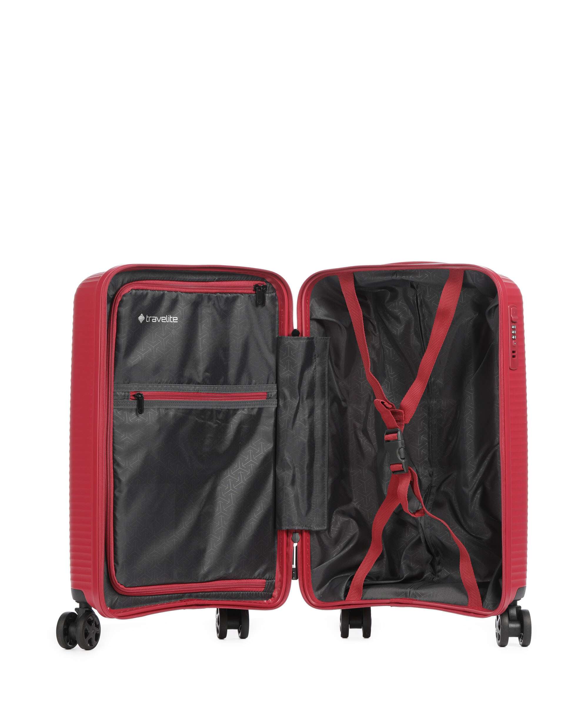 Travelite Air Stripe Slim Walizka na 4 kołach red - Image 5
