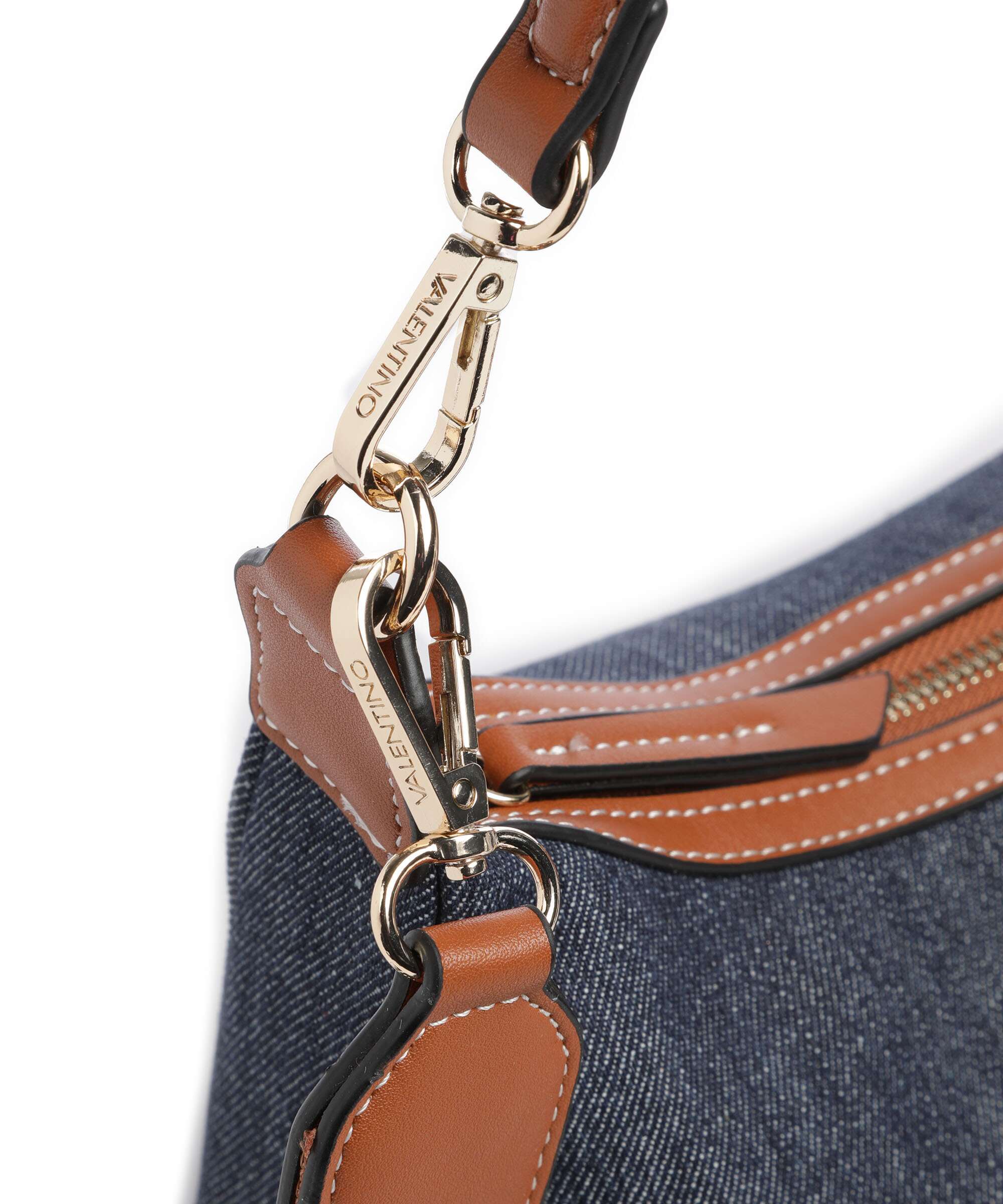 Valentino Bags Leith Torba na ramię denim/cuoio - Image 3