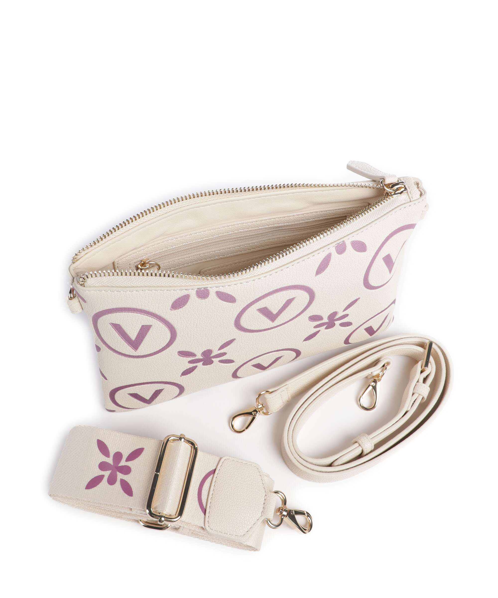 Valentino Bags Samba Re Print Torba przez ramię ecru/rosa - Image 5
