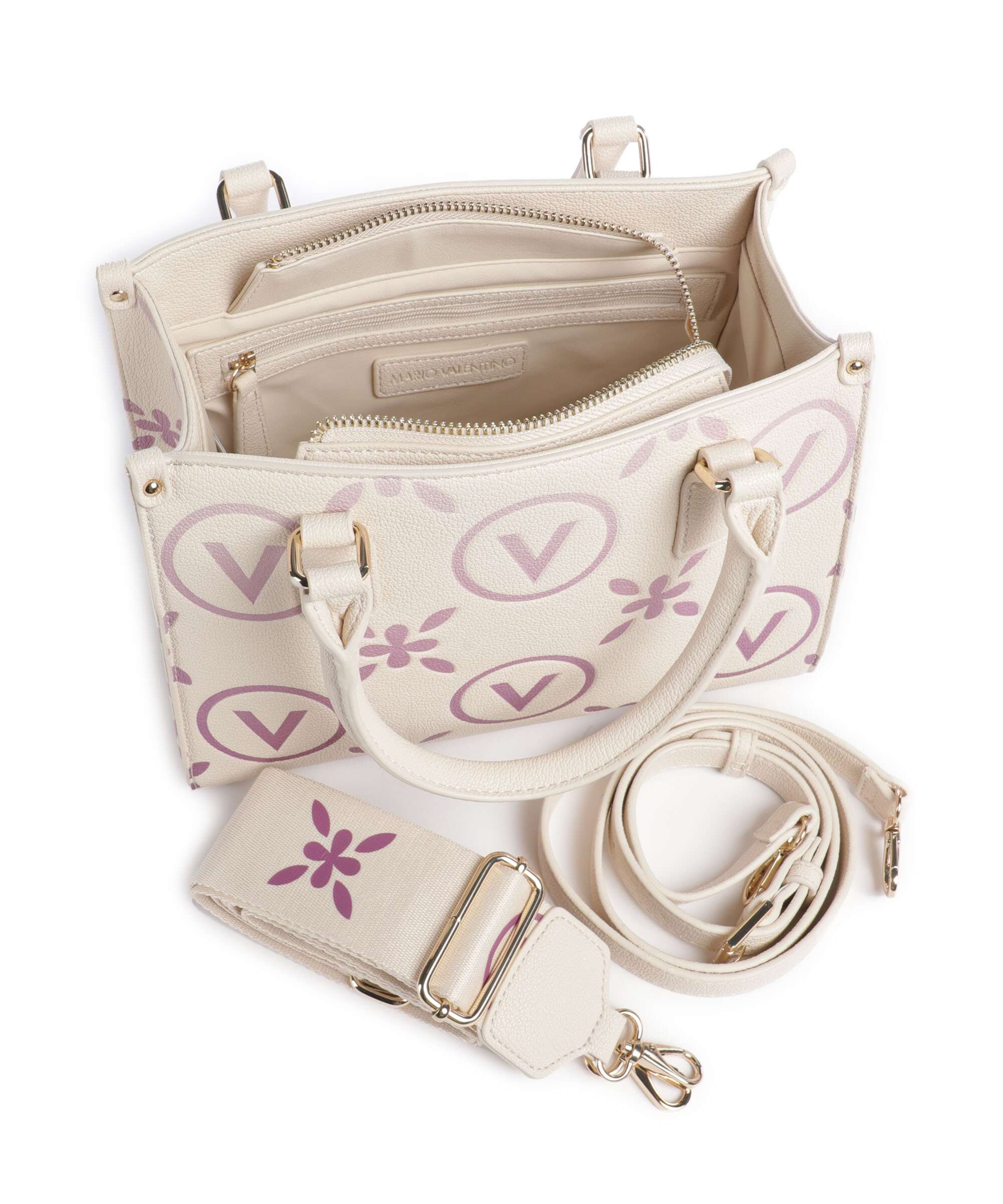 Valentino Bags Samba Re Print Torebka ecru/rosa - Image 5