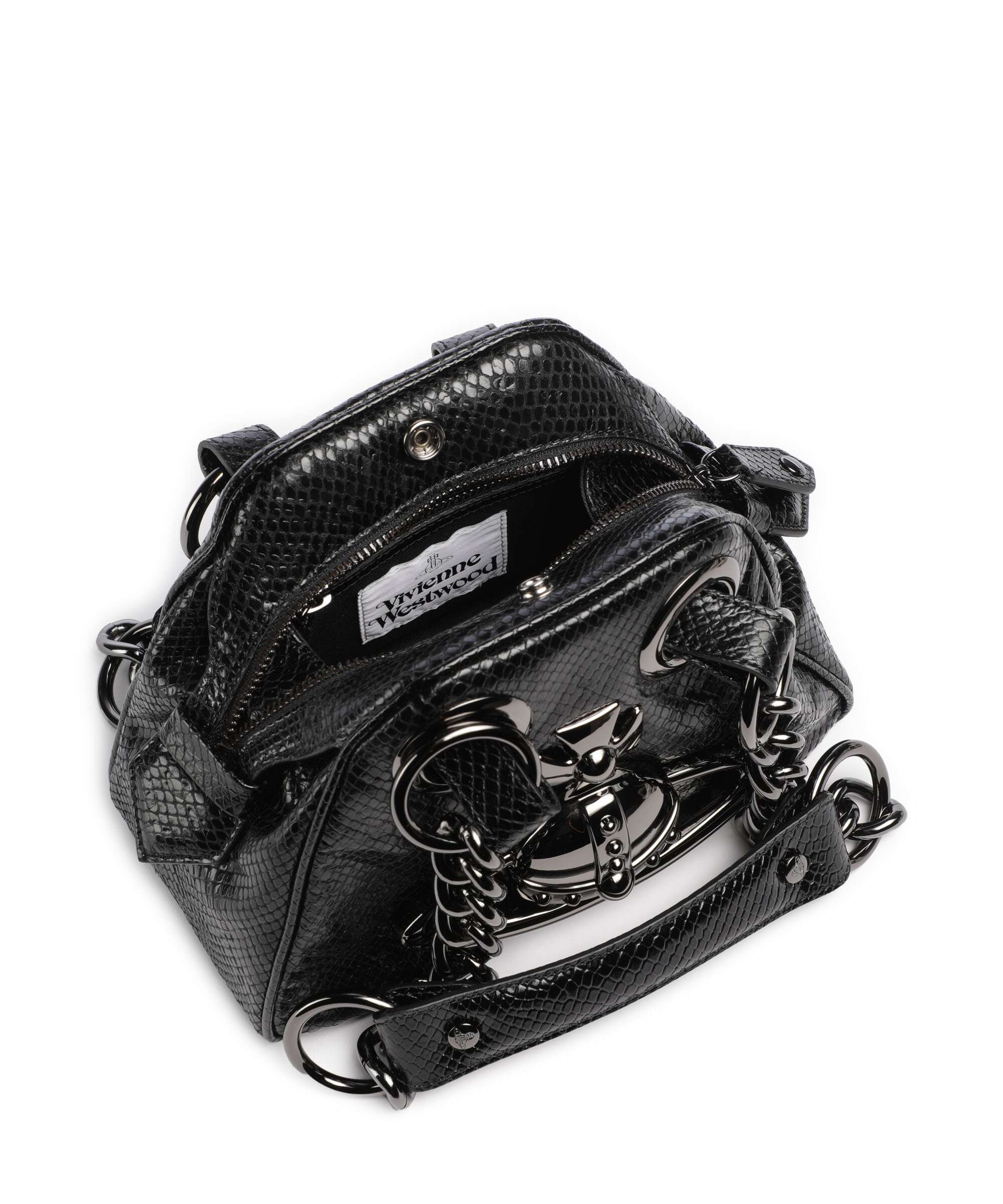 Vivienne Westwood Archive Python-Effect Embossed Torba na ramię black - Image 5