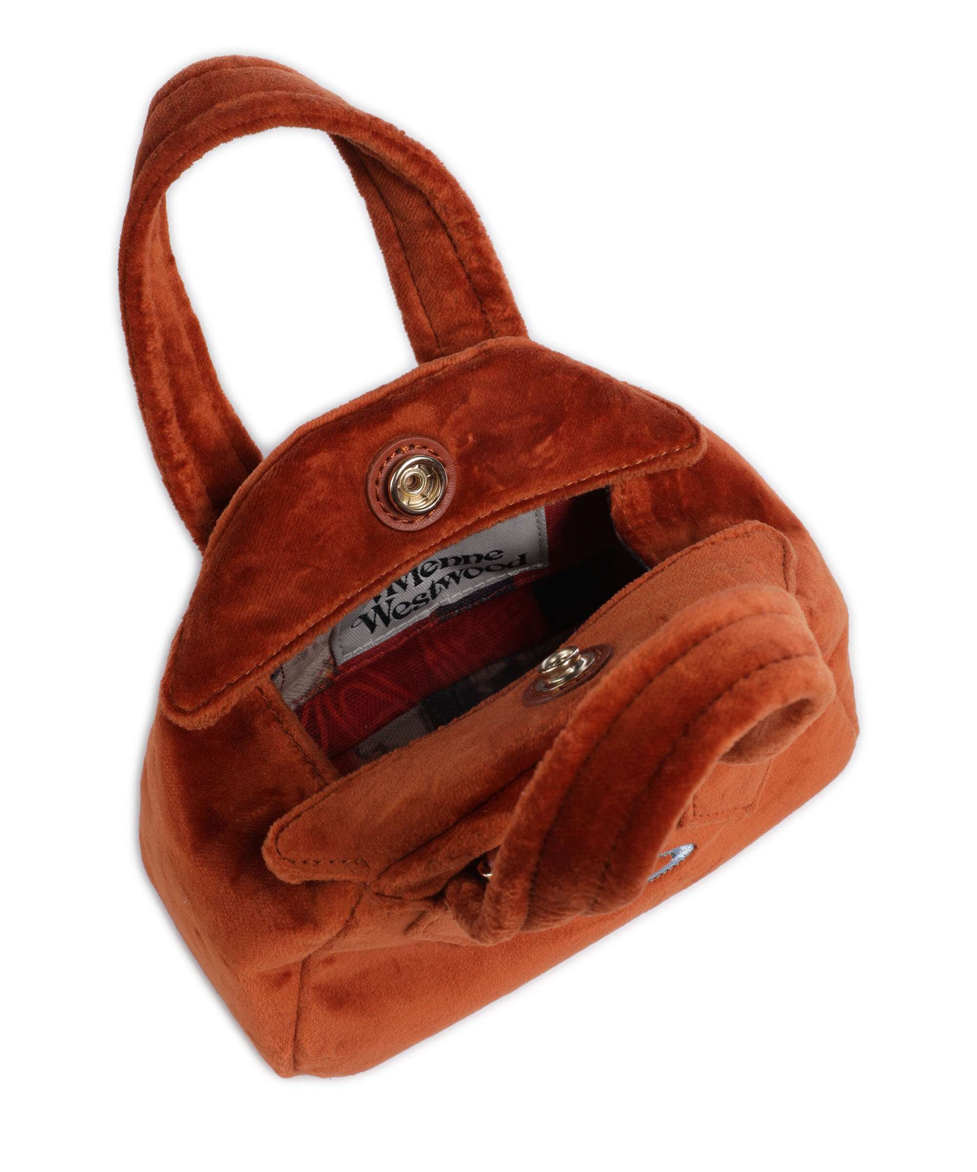 Vivienne Westwood Archive Velvet Mini Torba przez ramię burnt orange - Image 6
