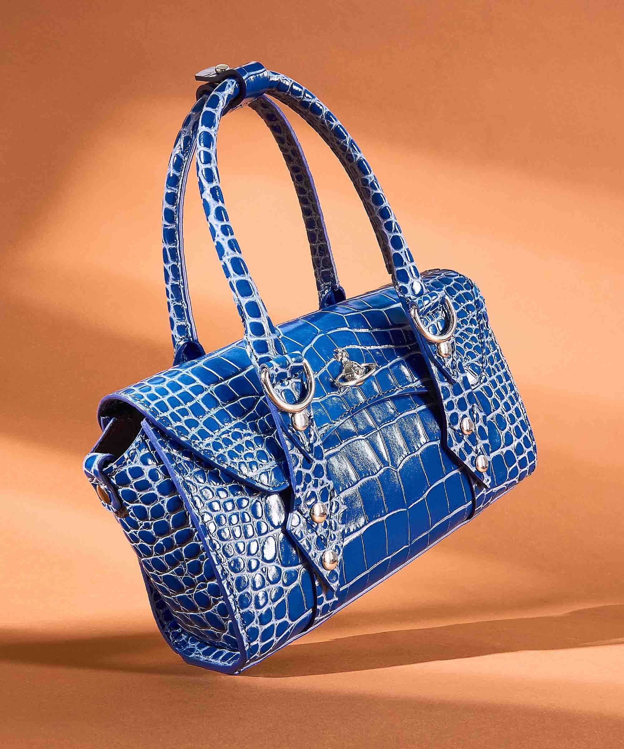 Vivienne Westwood Bettina Embossed Croc Mini Torebka blue - Image 2