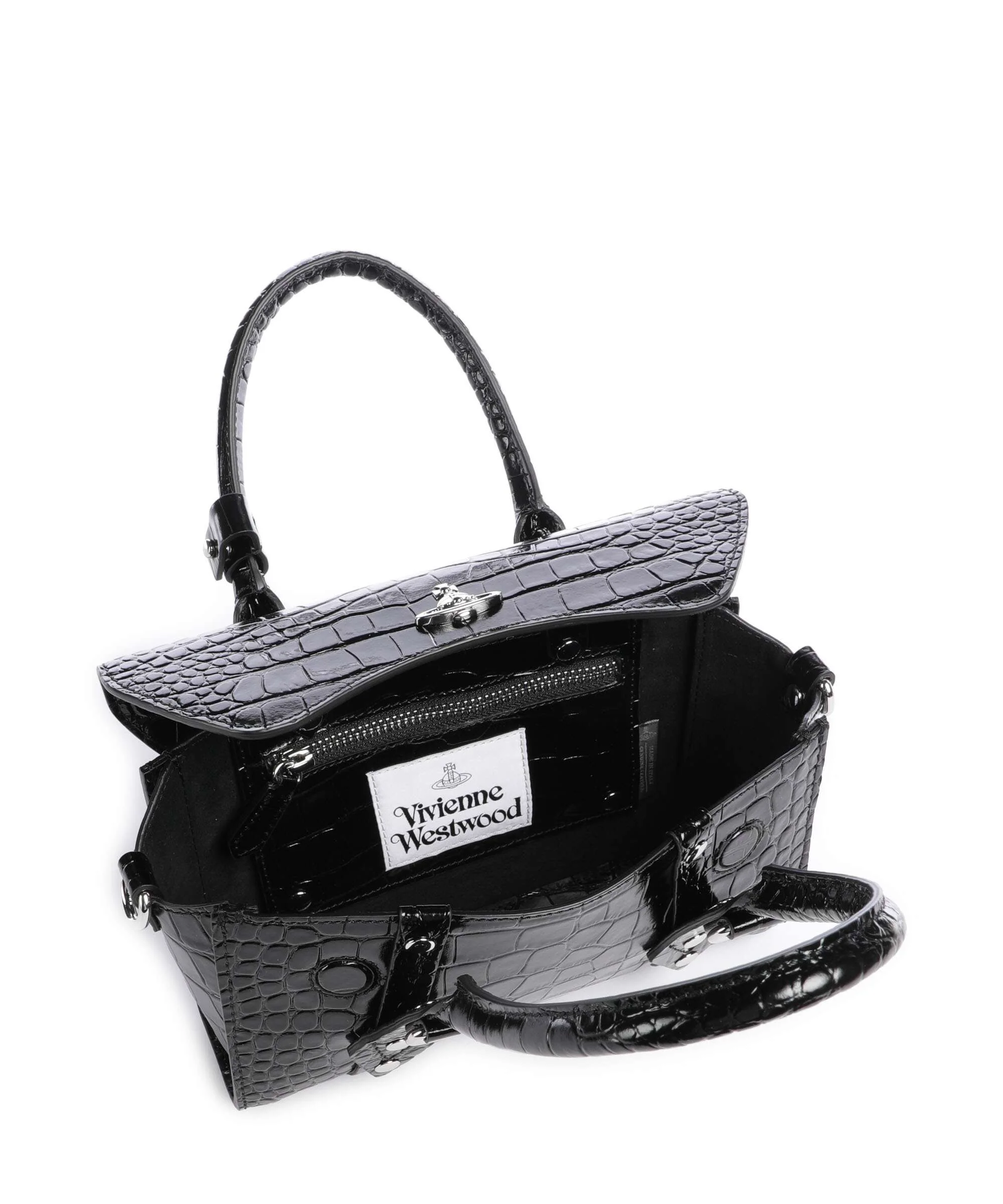 Vivienne Westwood Bettina Embossed Croc Mini Torebka black - Image 6