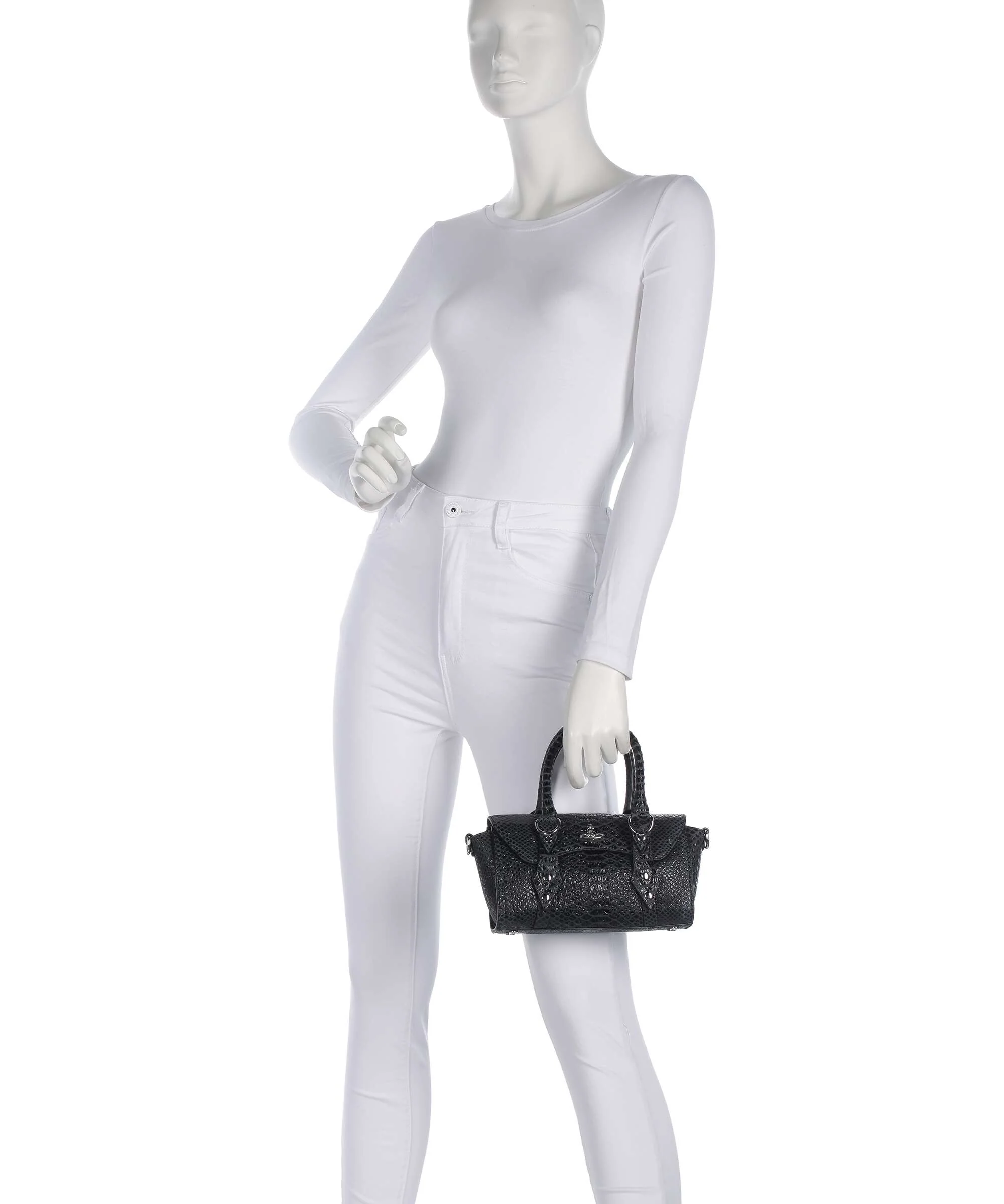 Vivienne Westwood Bettina Snake Effect Mini Torebka dark grey - Image 3
