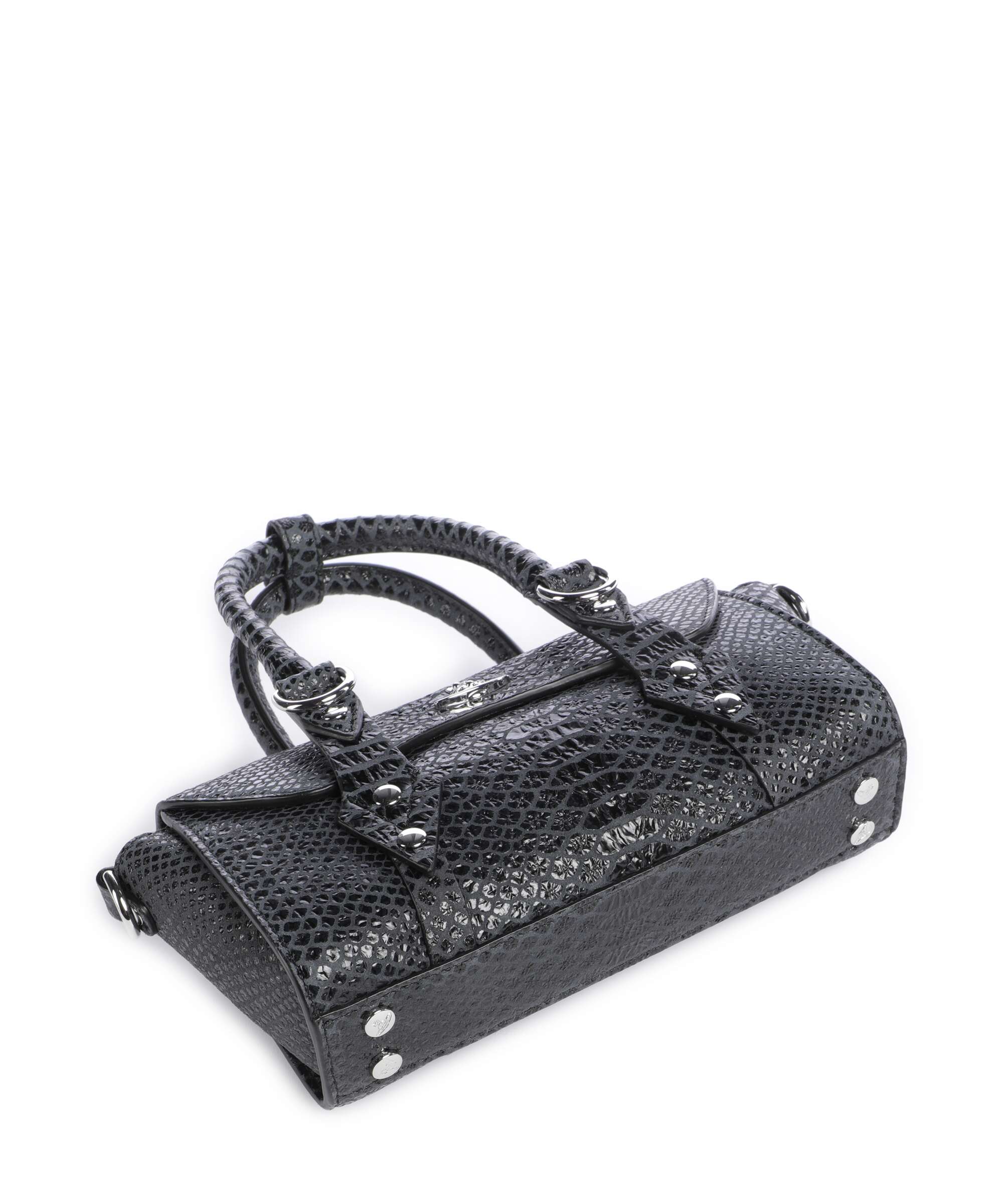 Vivienne Westwood Bettina Snake Effect Mini Torebka dark grey - Image 5