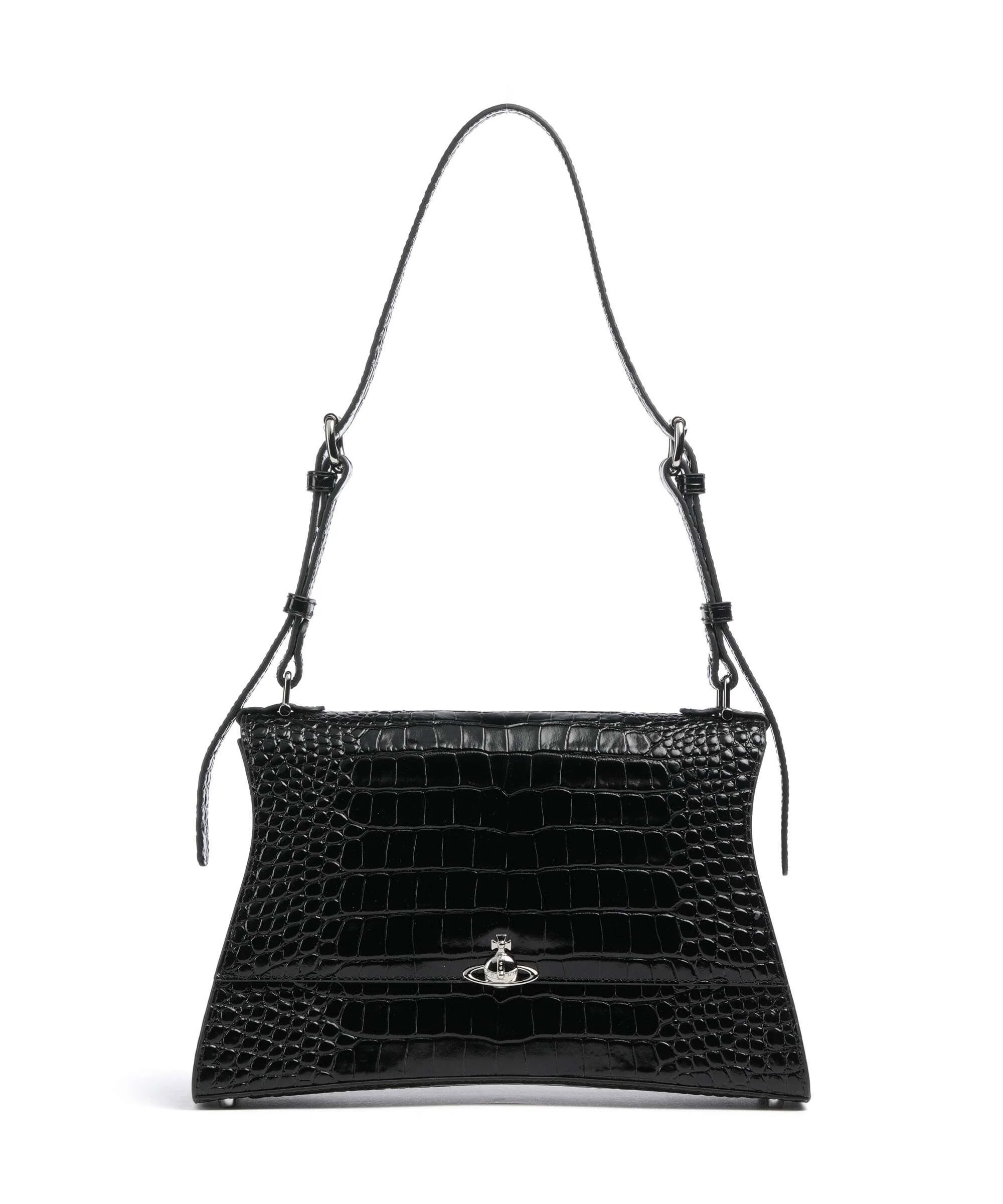 Vivienne Westwood Bianca Embossed Croc M Torba na ramię black