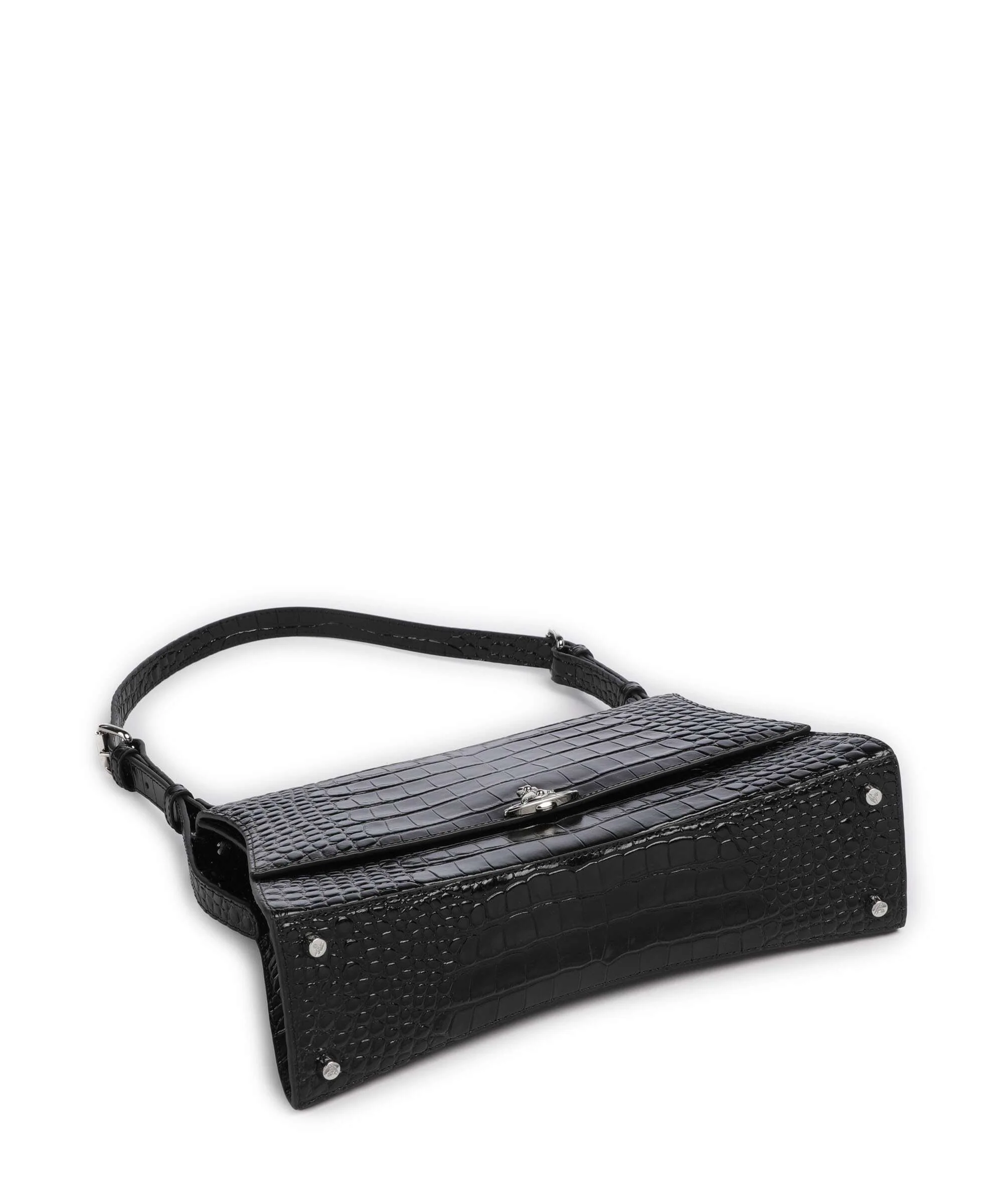 Vivienne Westwood Bianca Embossed Croc M Torba na ramię black - Image 4