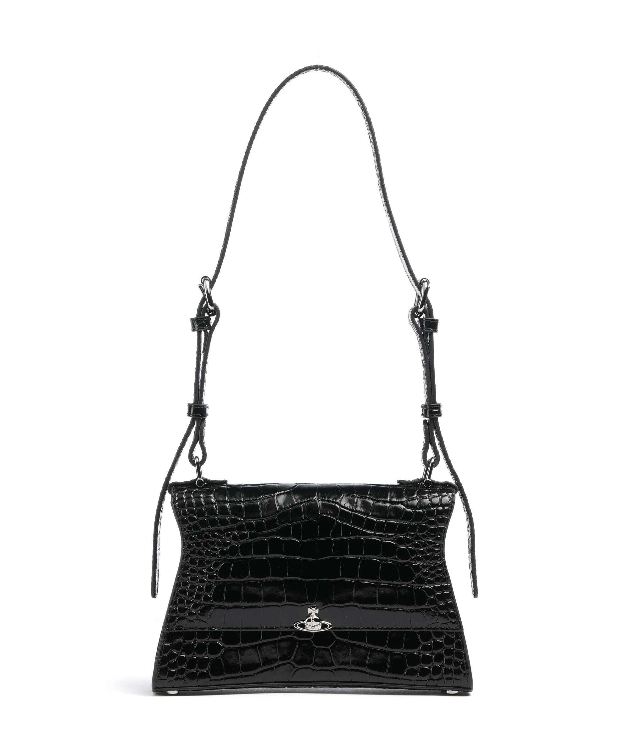 Vivienne Westwood Bianca Embossed Croc S Torba na ramię black