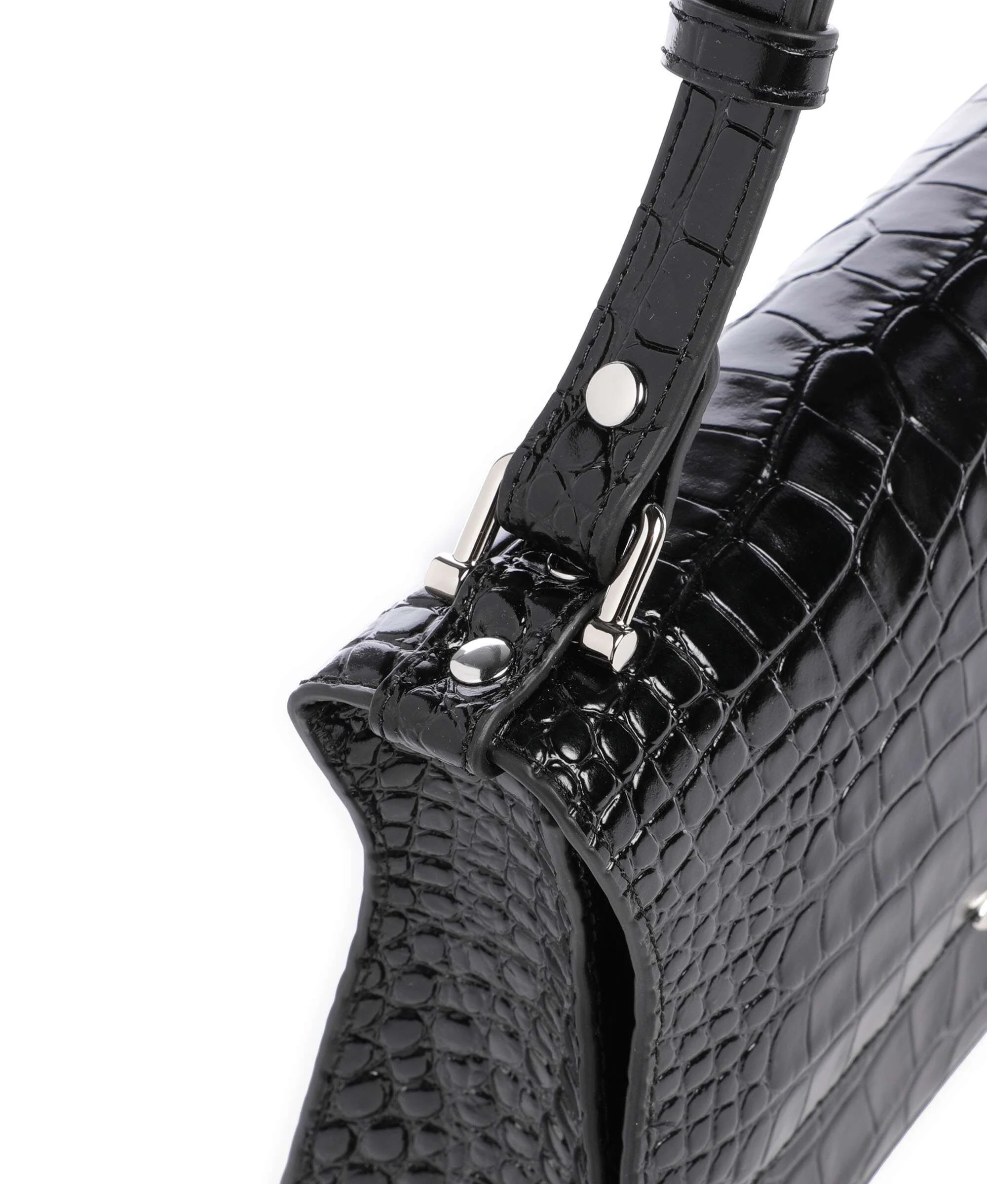 Vivienne Westwood Bianca Embossed Croc S Torba na ramię black - Image 4