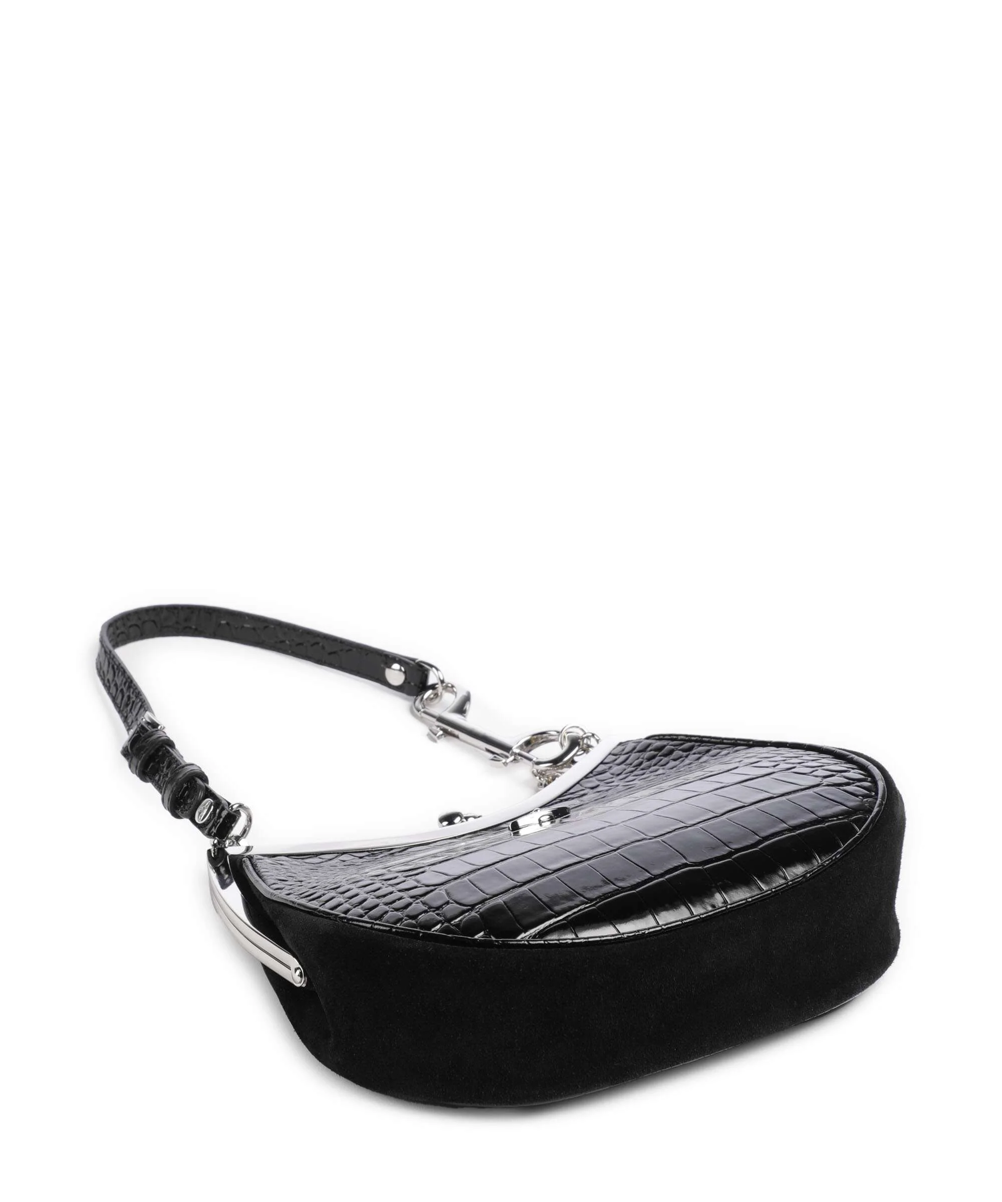 Vivienne Westwood Charm Frame Embossed Croc Torba na ramię black charms - Image 5