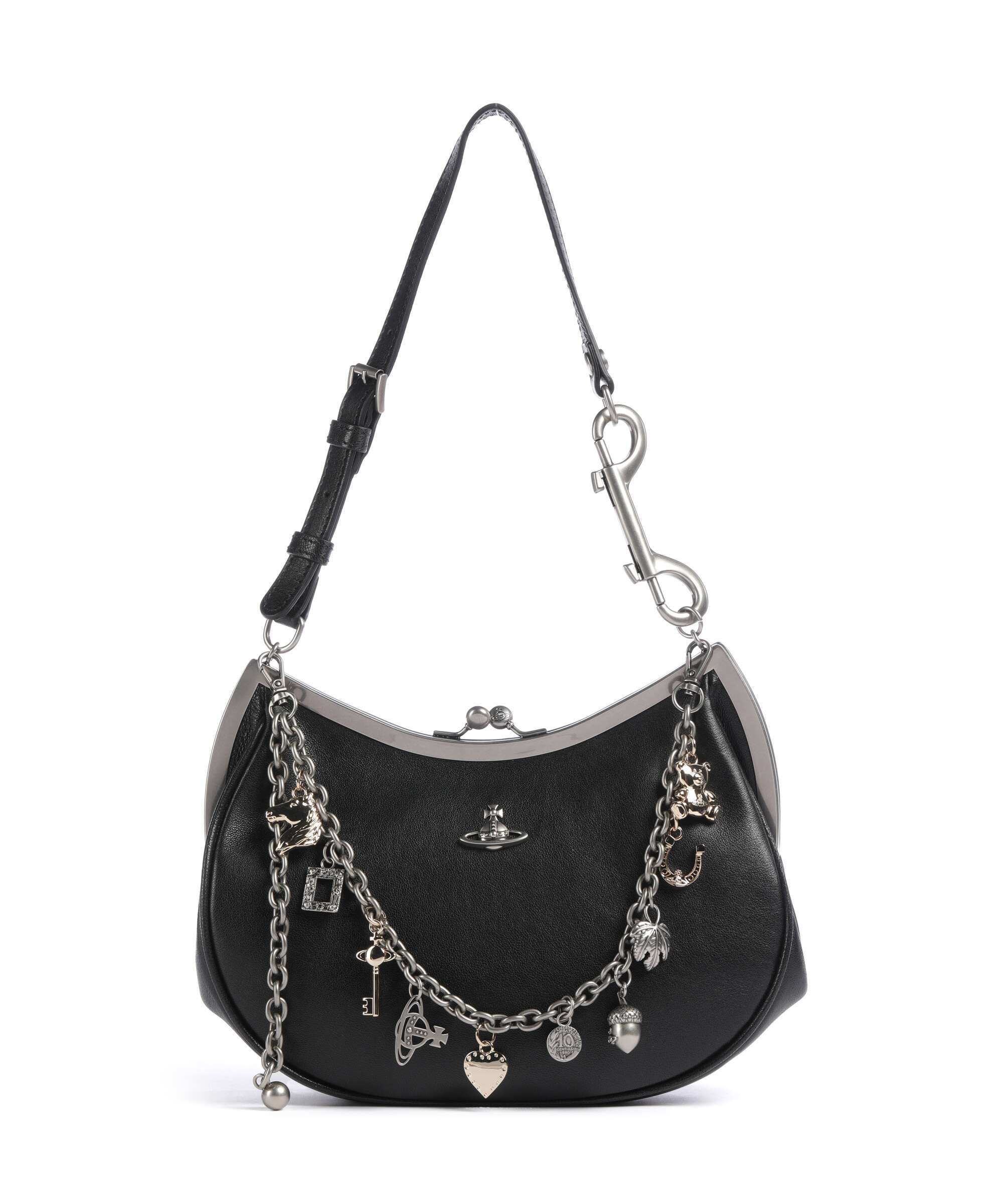 Vivienne Westwood Charm Frame Supple Torba na ramię black/dark silver