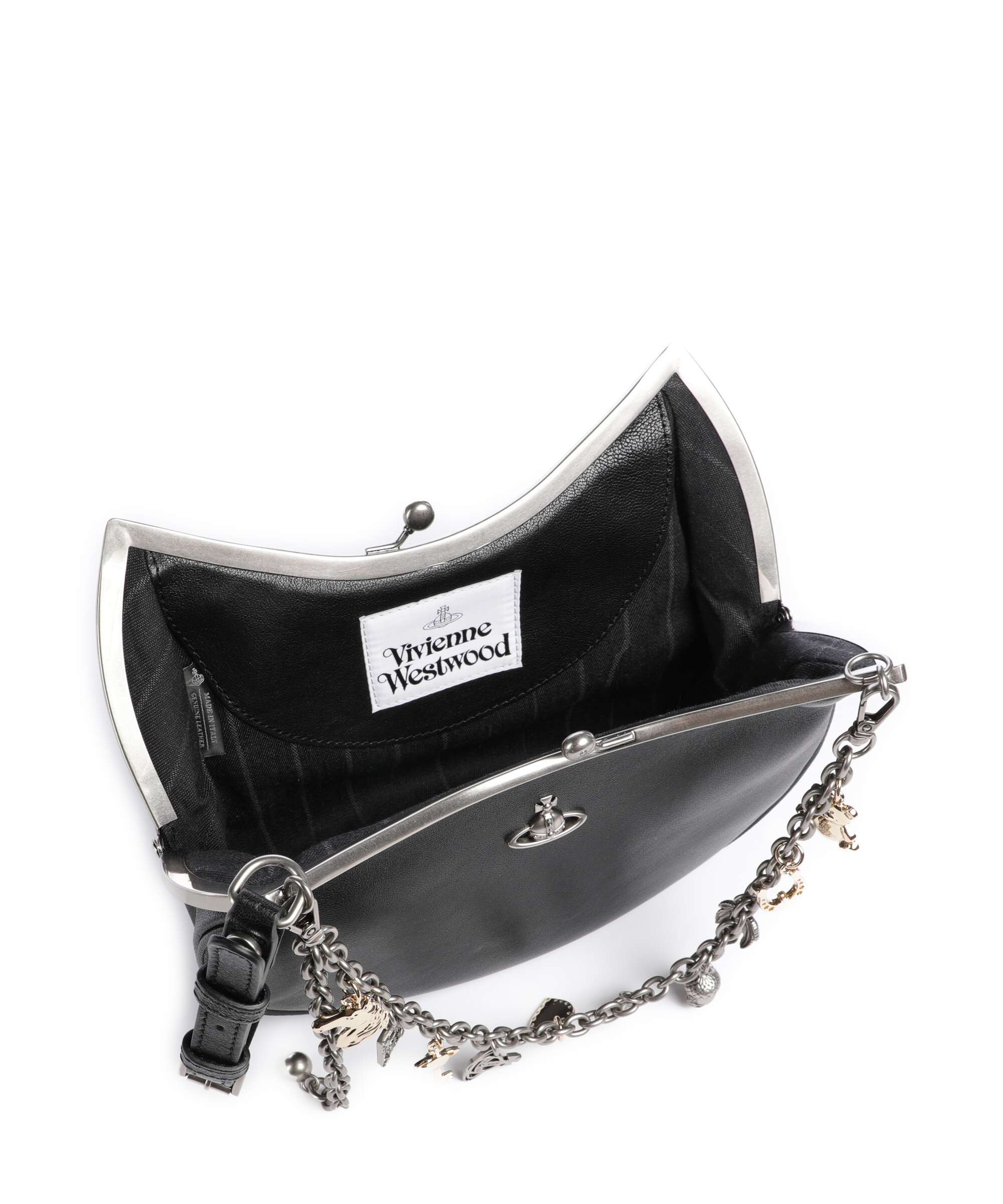 Vivienne Westwood Charm Frame Supple Torba na ramię black/dark silver - Image 6