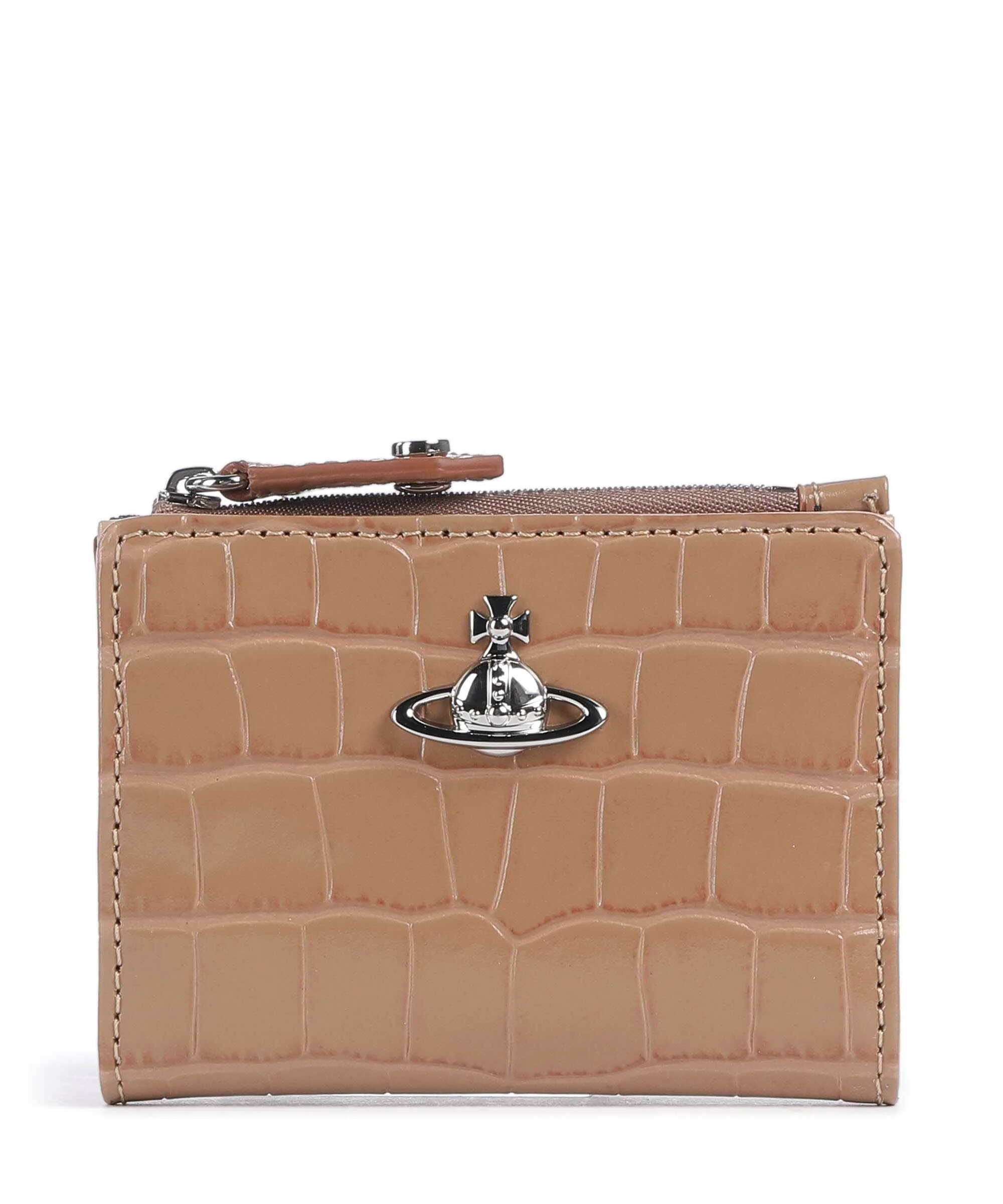 Vivienne Westwood Embossed Croc Slim Portfel dusty pink