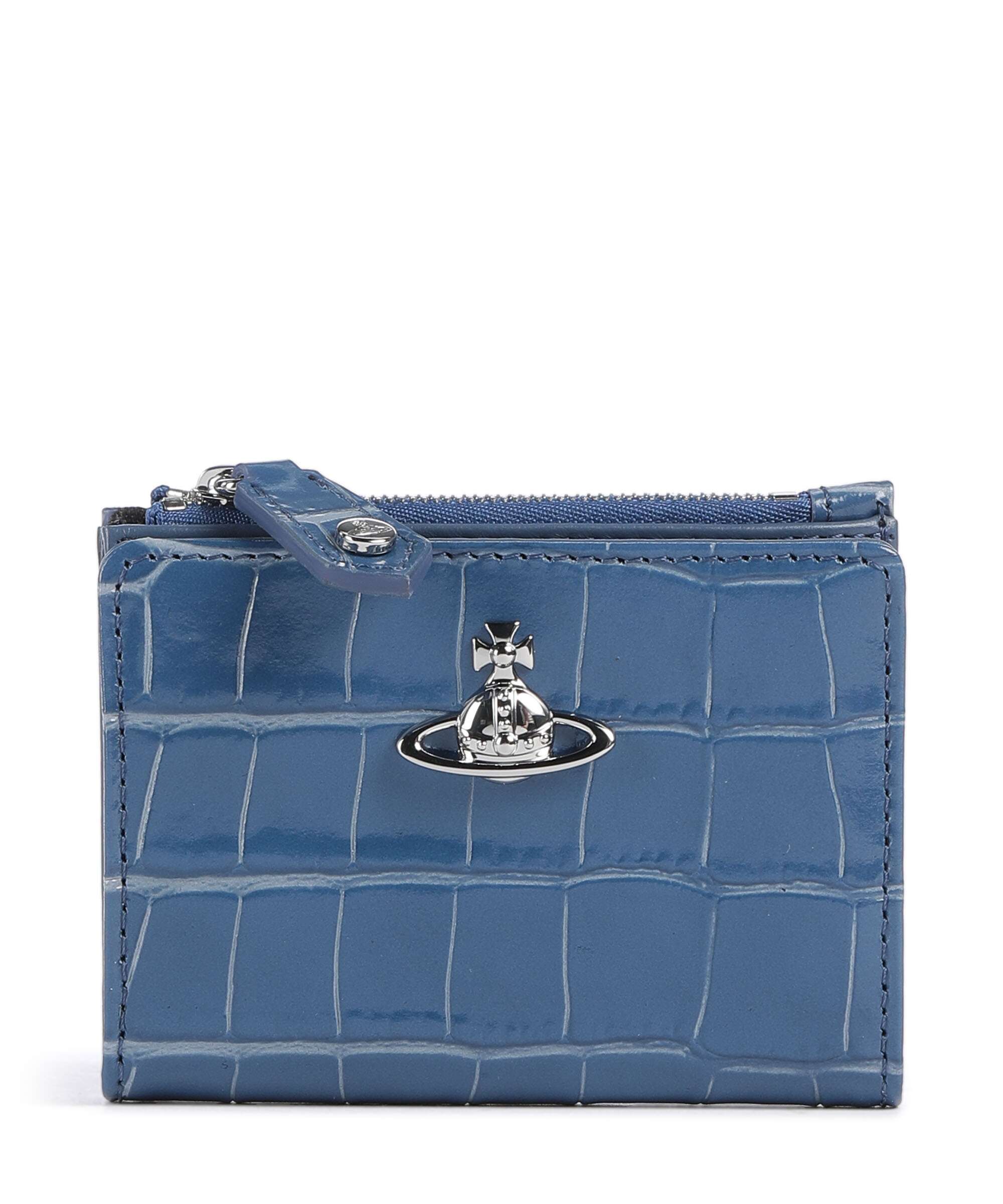 Vivienne Westwood Embossed Croc Slim Portfel blue
