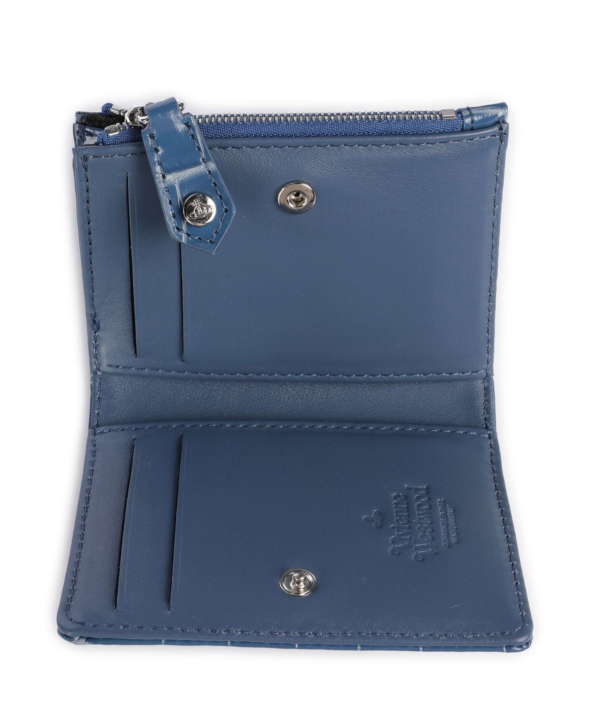 Vivienne Westwood Embossed Croc Slim Portfel blue - Image 2