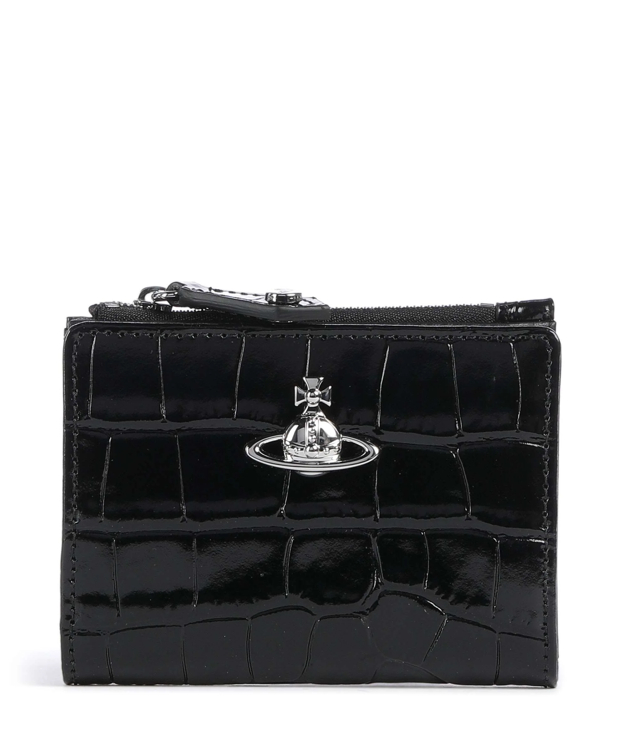 Vivienne Westwood Embossed Croc Slim Portfel black