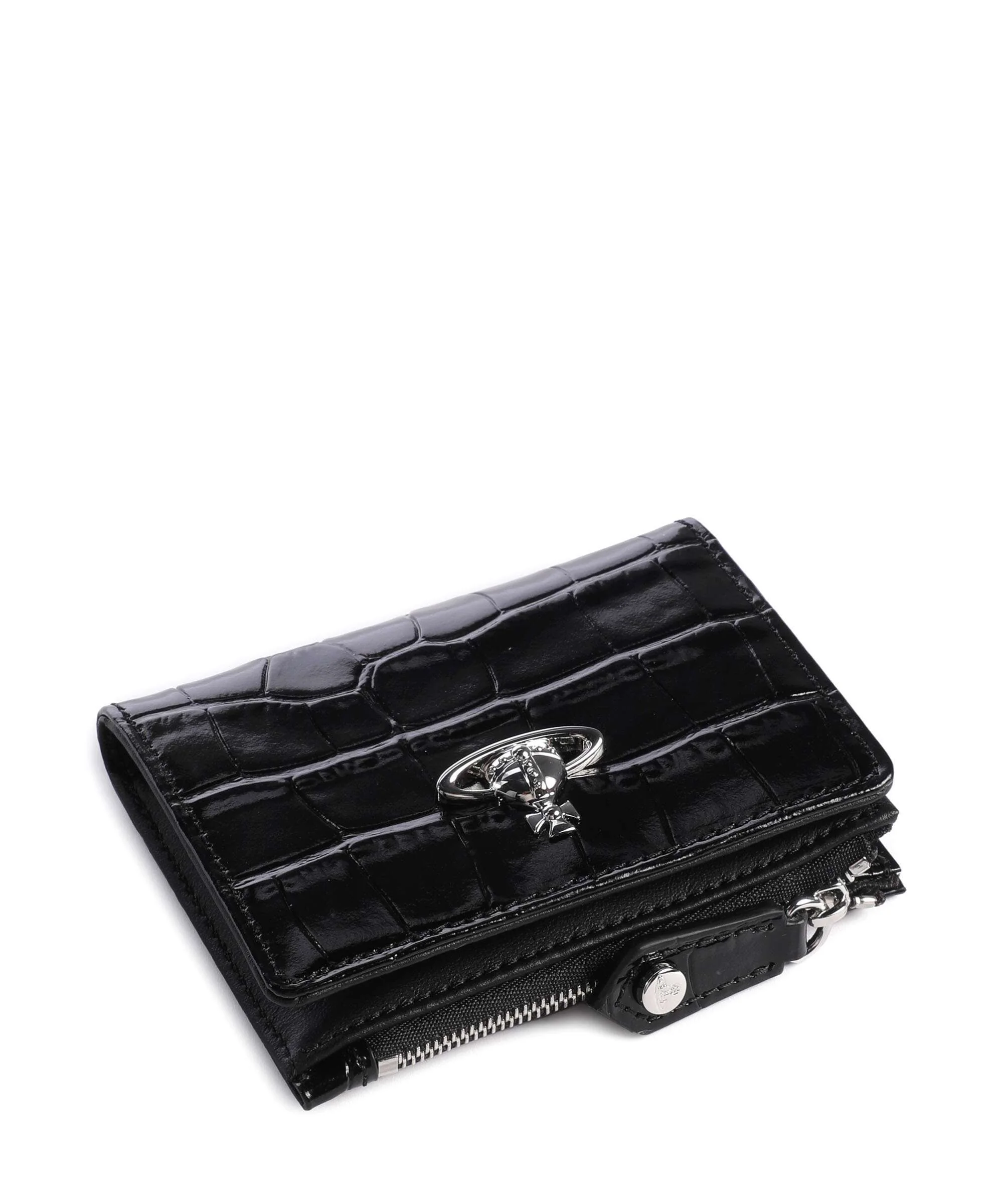 Vivienne Westwood Embossed Croc Slim Portfel black - Image 4
