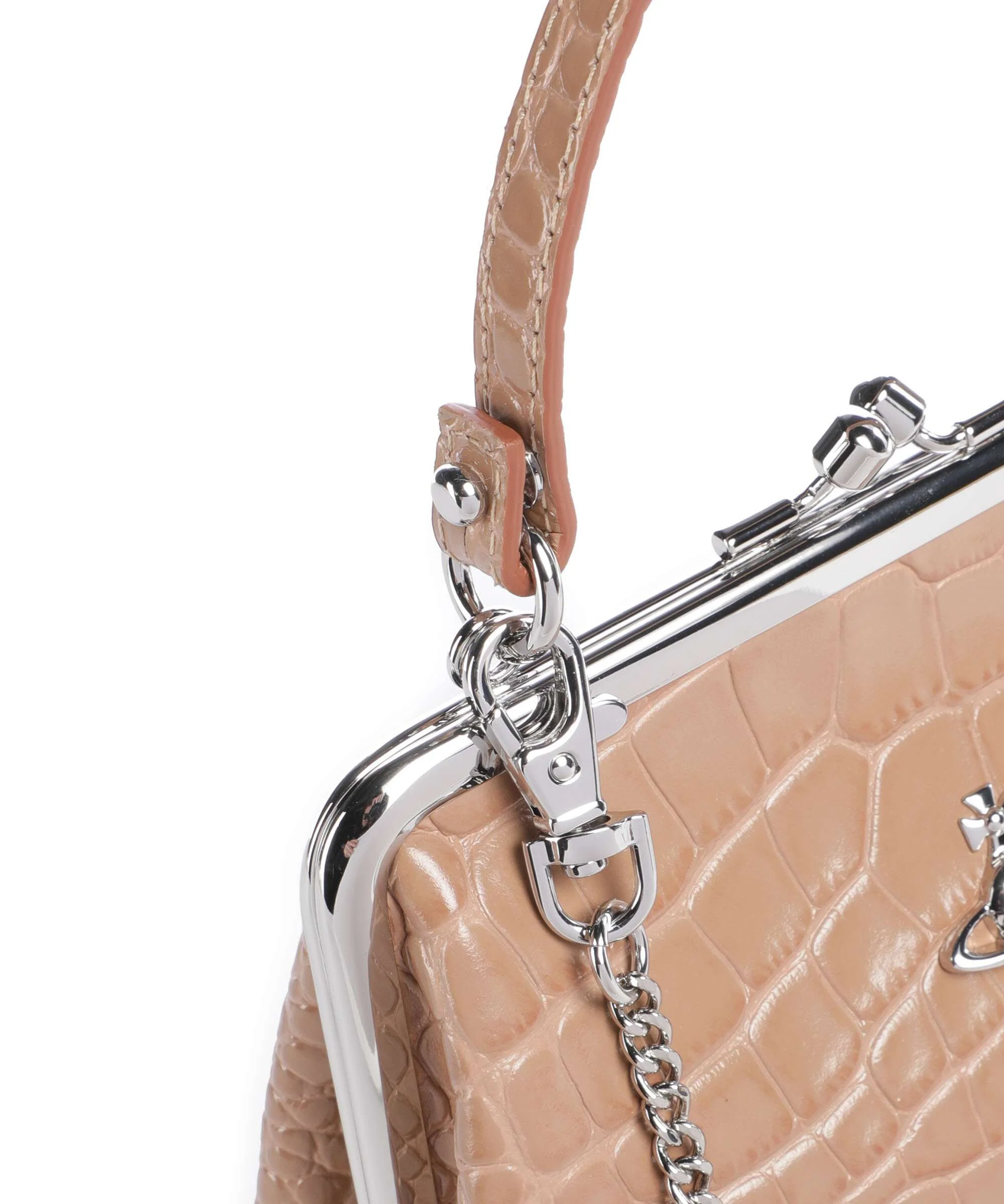 Vivienne Westwood Granny Frame Embossed Croc Torebka dusty pink - Image 4