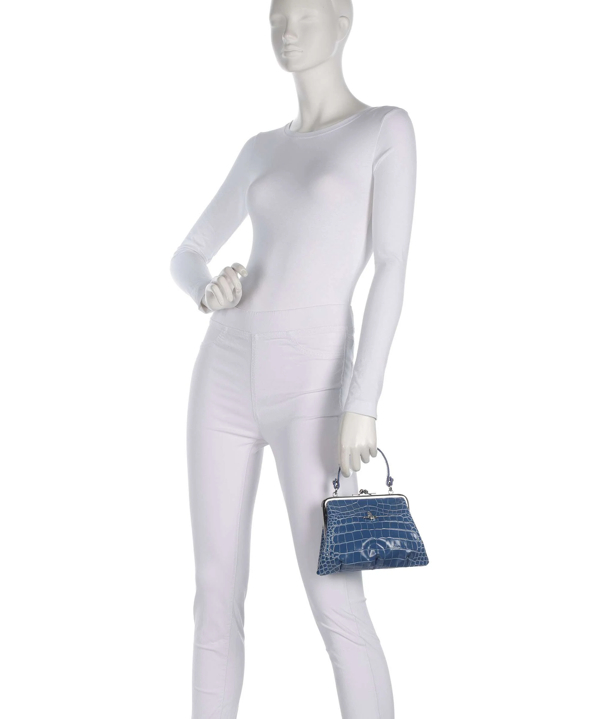 Vivienne Westwood Granny Frame Embossed Croc Torebka blue - Image 3