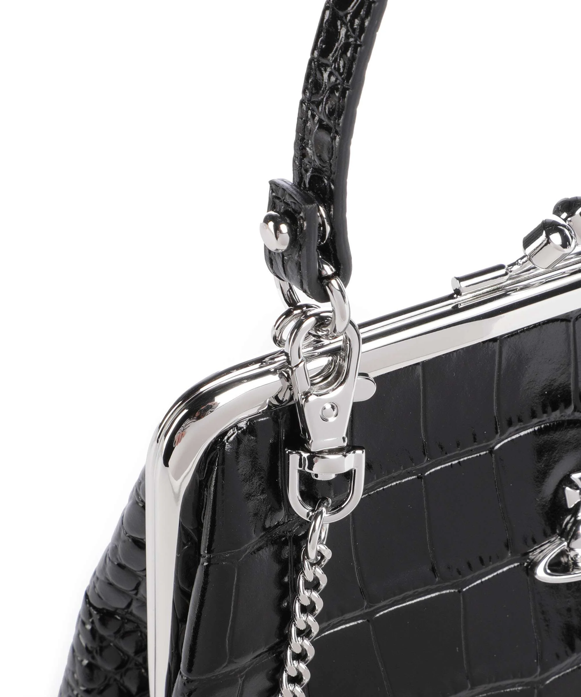 Vivienne Westwood Granny Frame Embossed Croc Torebka black - Image 4