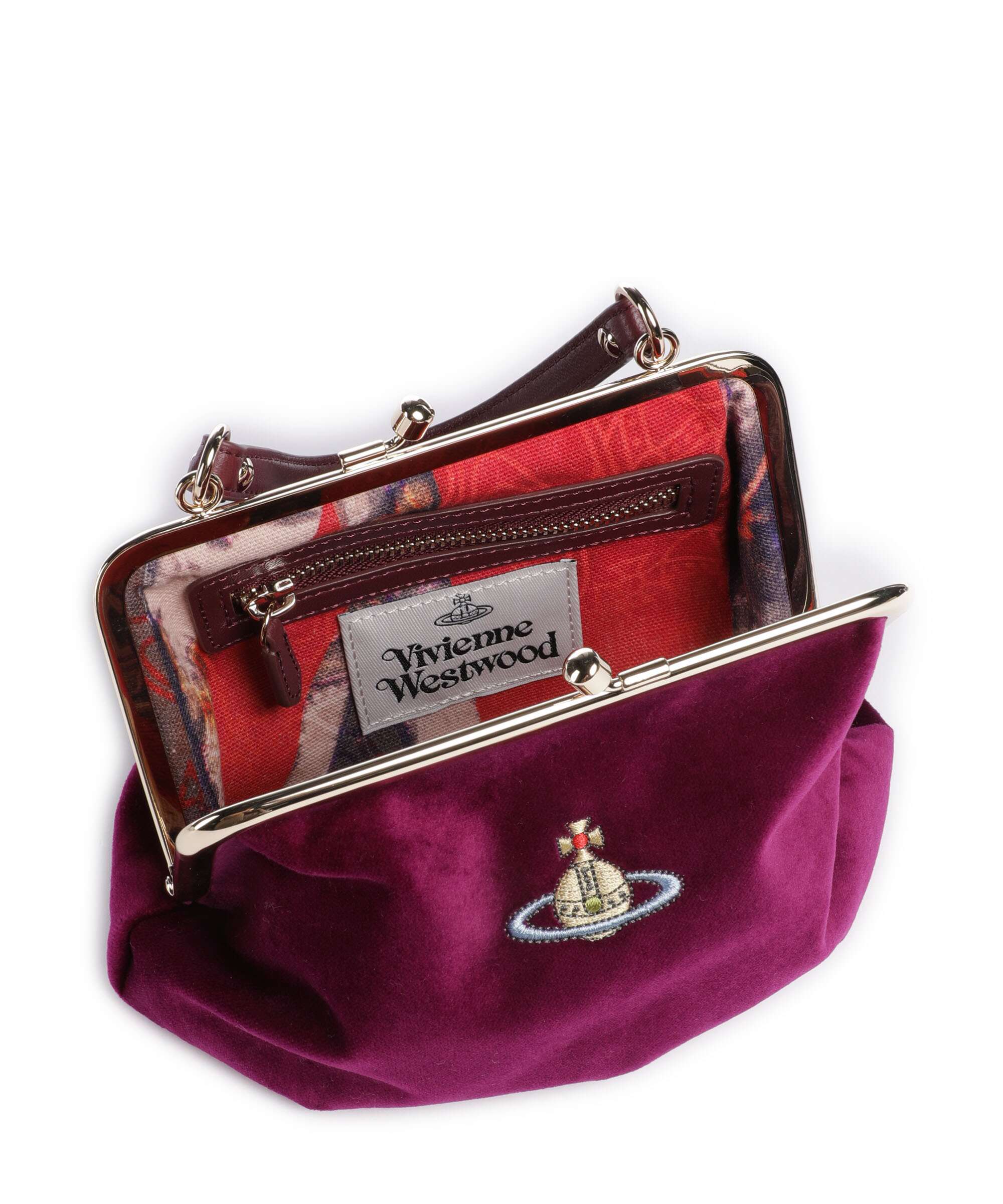 Vivienne Westwood Granny Frame Velvet Torba przez ramię purple - Image 6