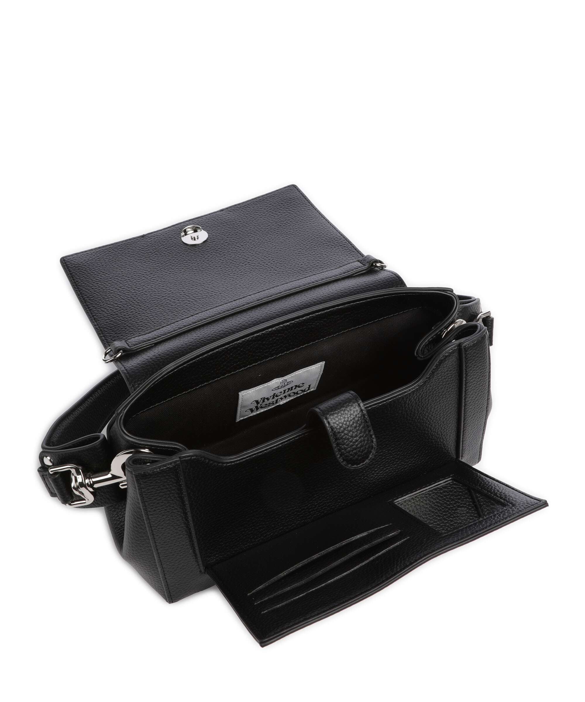 Vivienne Westwood Hazel Re-Vegan Grain Medium Torba na ramię black - Image 6