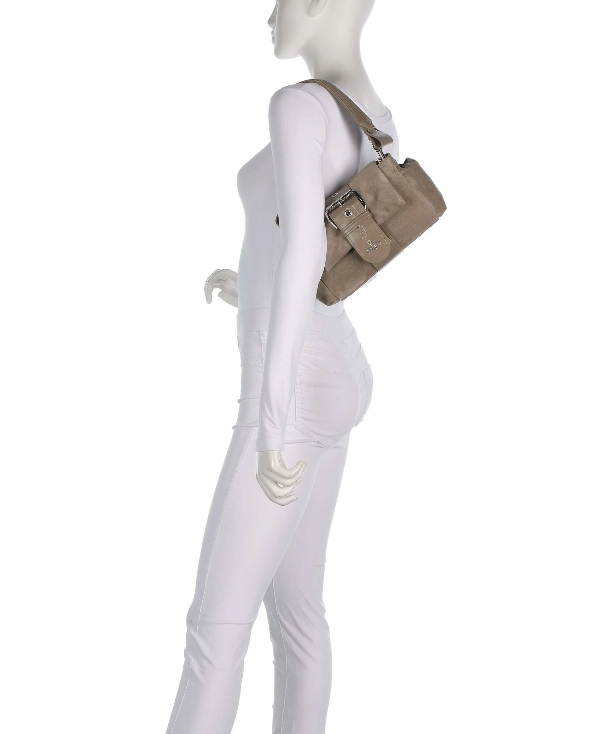 Vivienne Westwood Hazel Suede Treasure Torba na ramię stone - Image 3