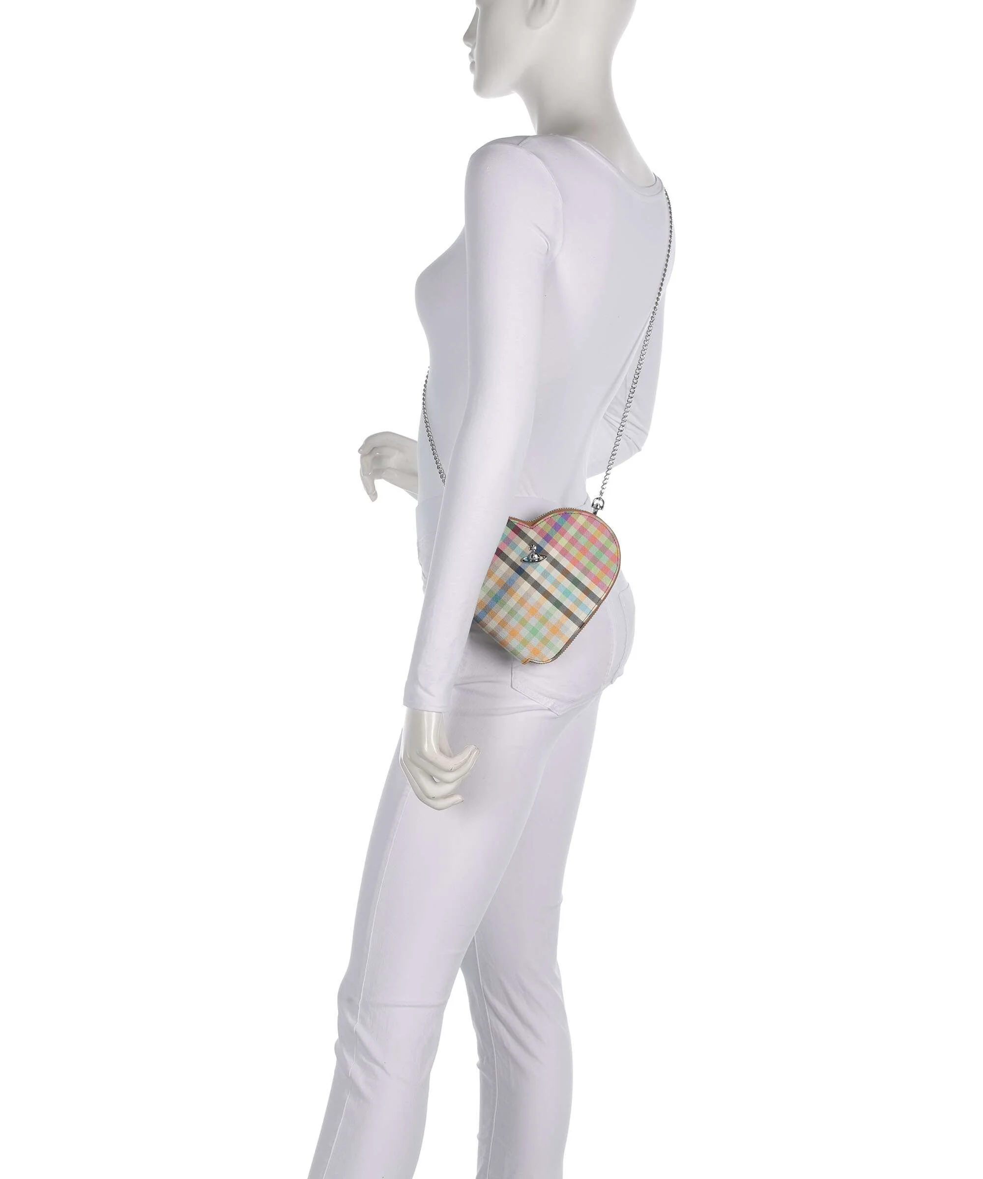 Vivienne Westwood Heart Buccia D'Arancia Torba przez ramię heather plaid - Image 3