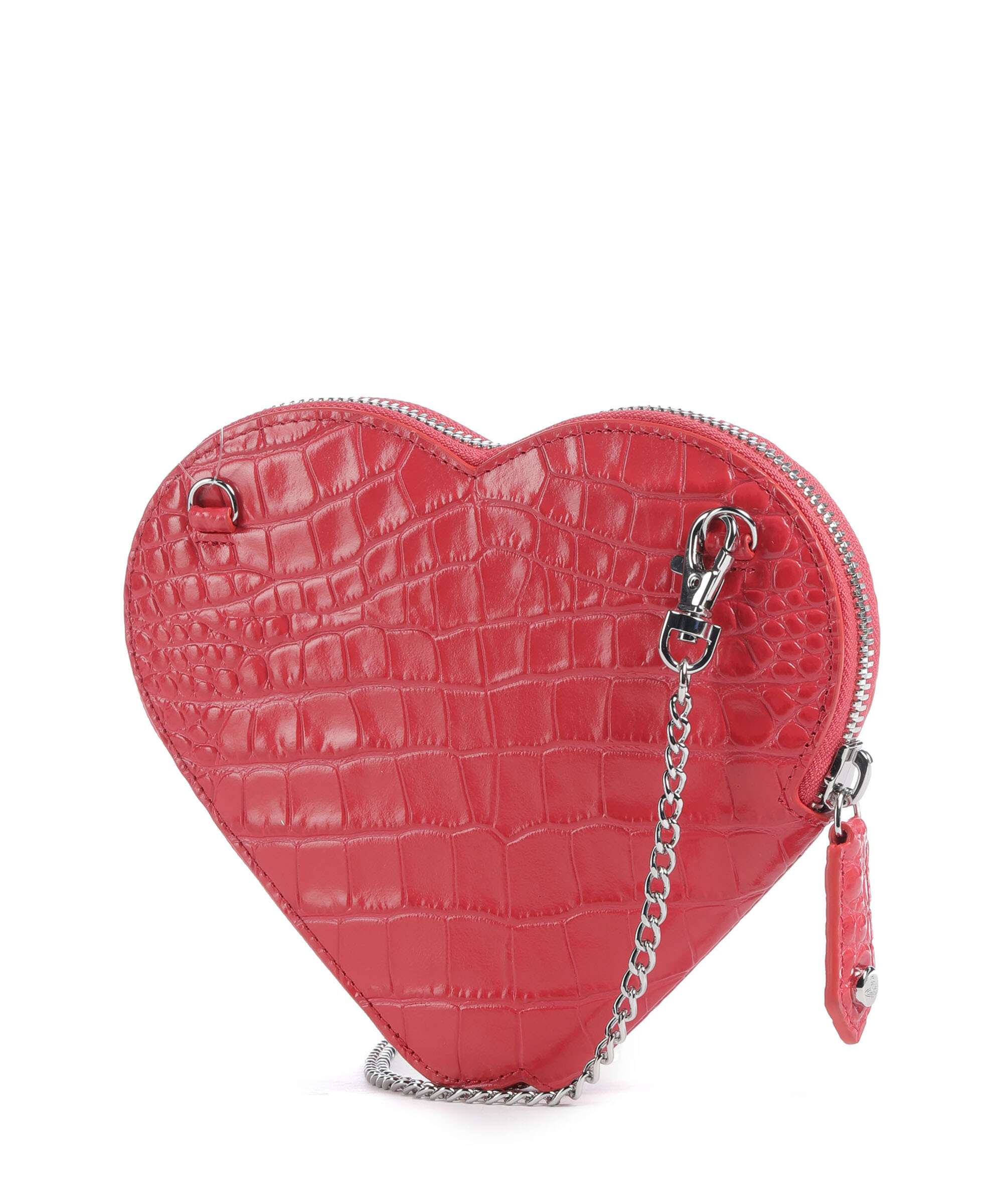 Vivienne Westwood Heart Embossed Croc Torba przez ramię coral - Image 2