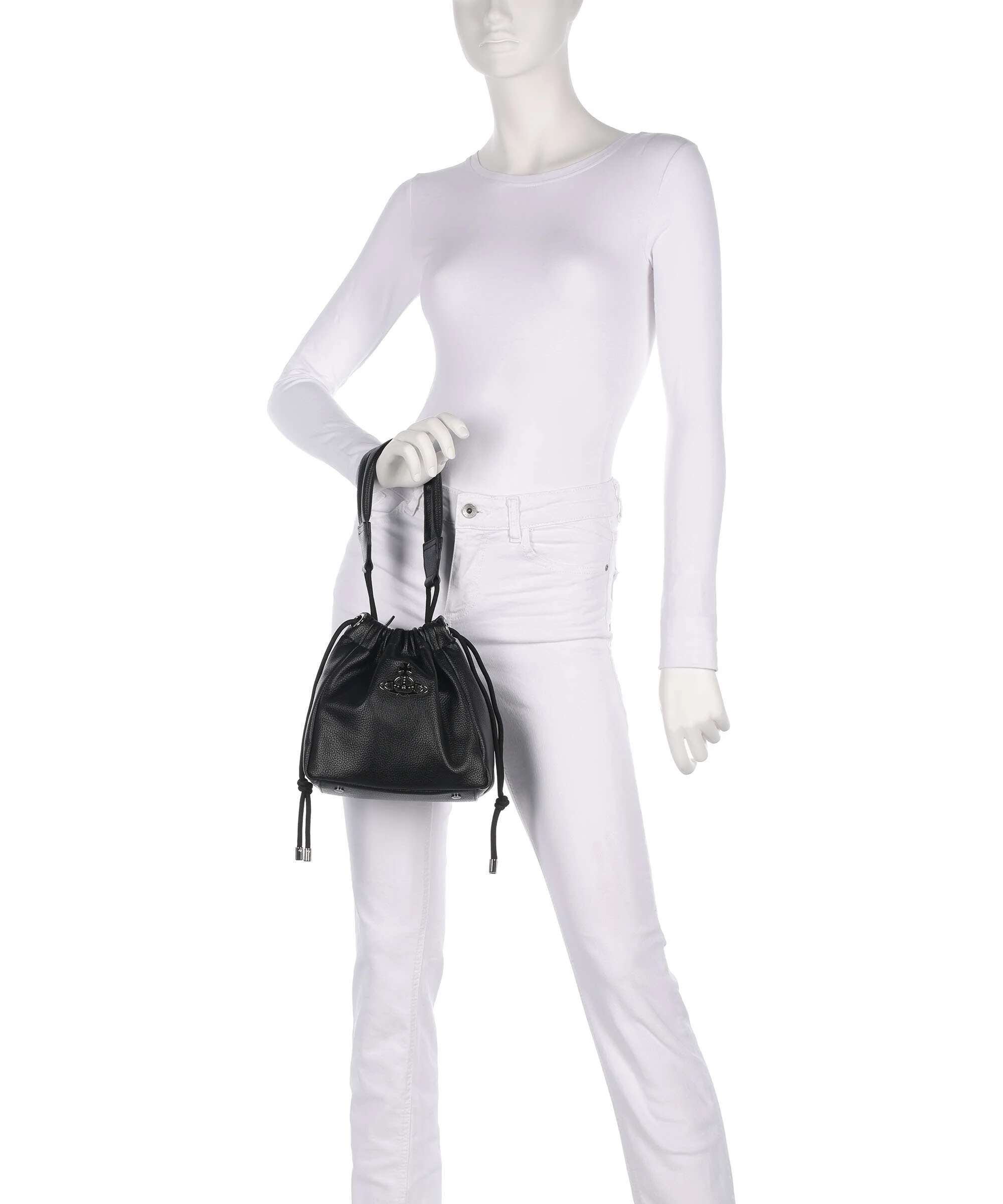 Vivienne Westwood Hilary Grain Small Torebka worek black - Image 4