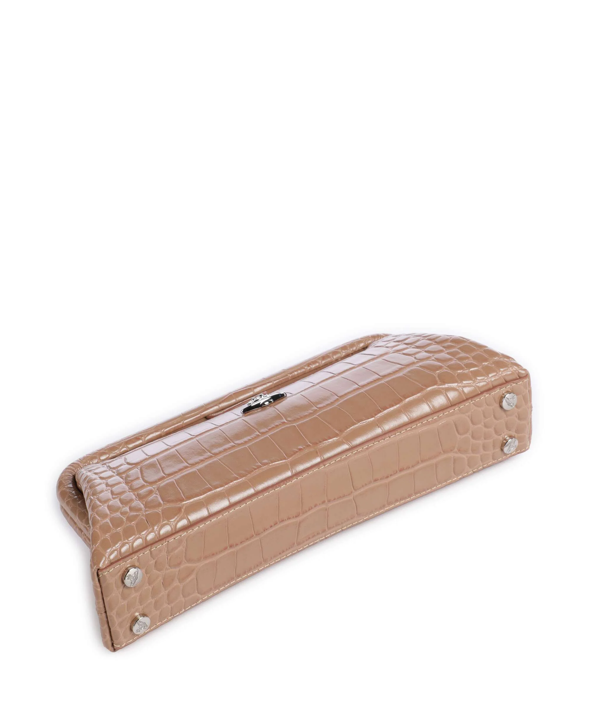 Vivienne Westwood Jane Frame Embossed Croc Torba na ramię dusty pink - Image 4