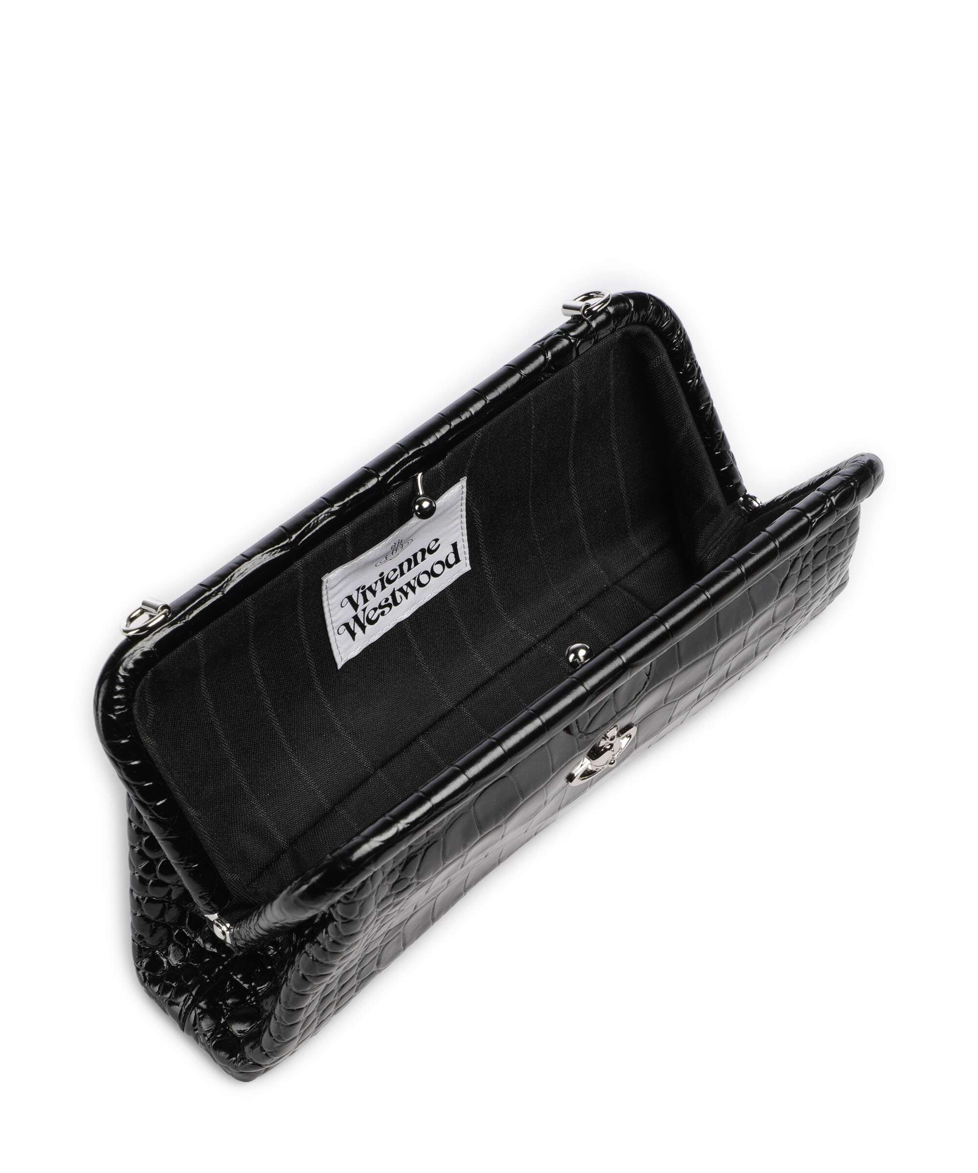 Vivienne Westwood Jane Frame Embossed Croc Torba na ramię black - Image 5