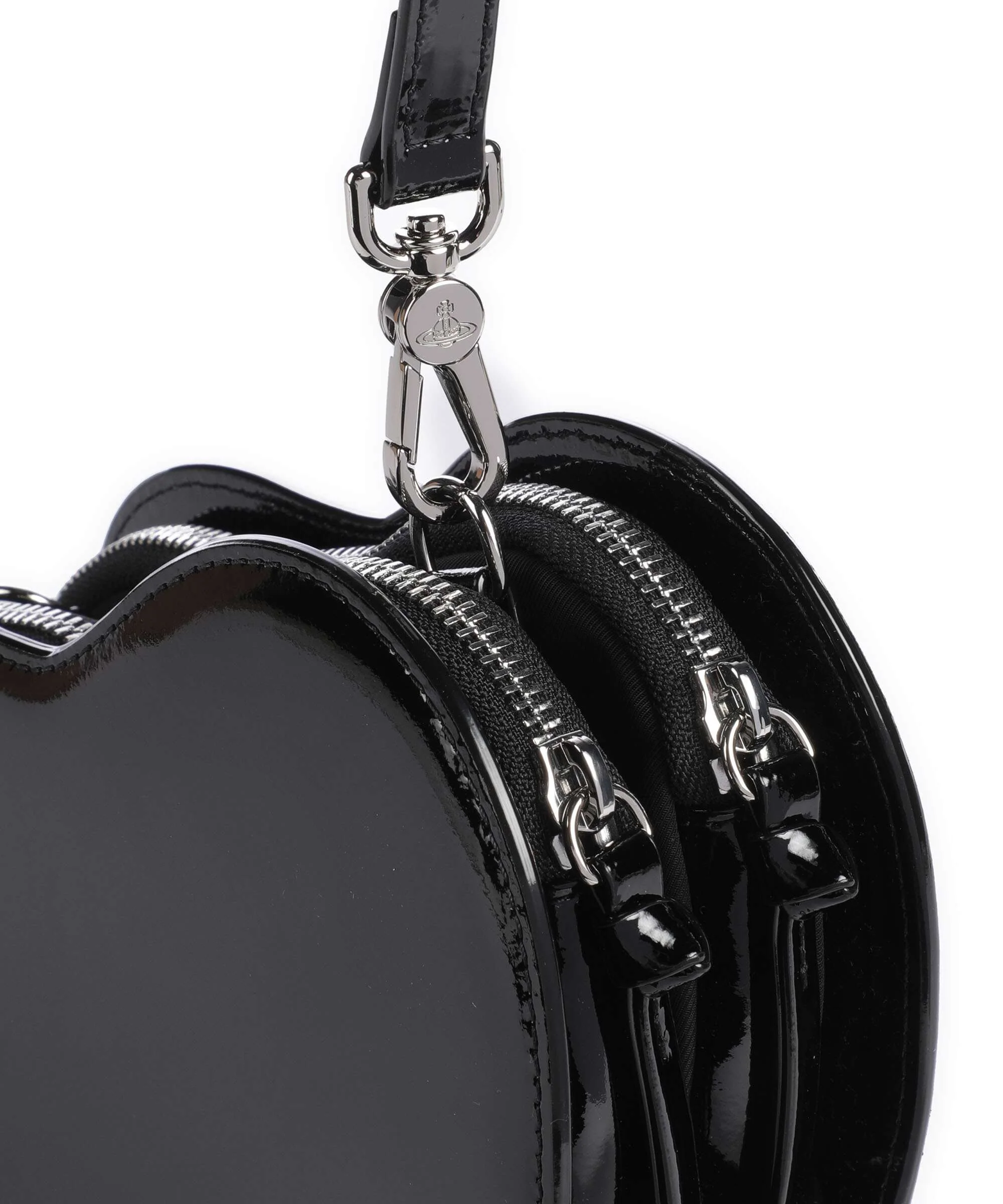Vivienne Westwood Louise Heart Shiny Patent Torba przez ramię black - Image 4