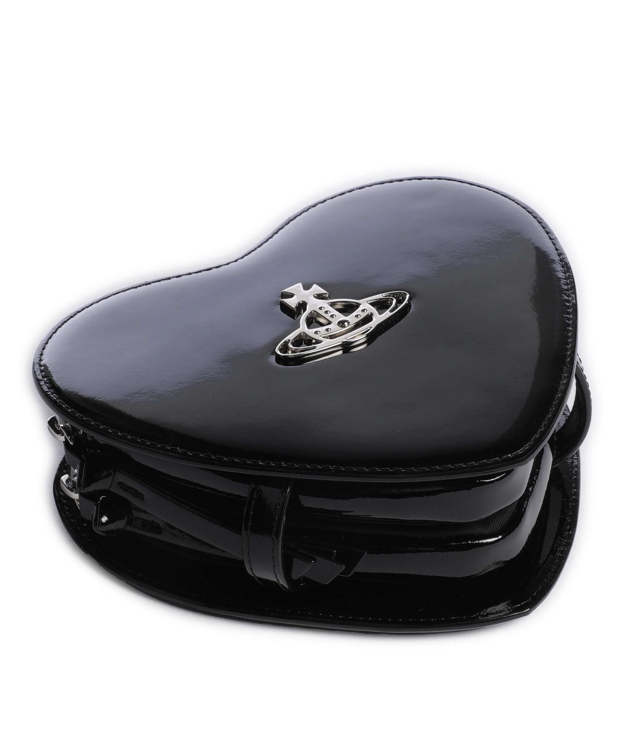 Vivienne Westwood Louise Heart Shiny Patent Torba przez ramię black - Image 5