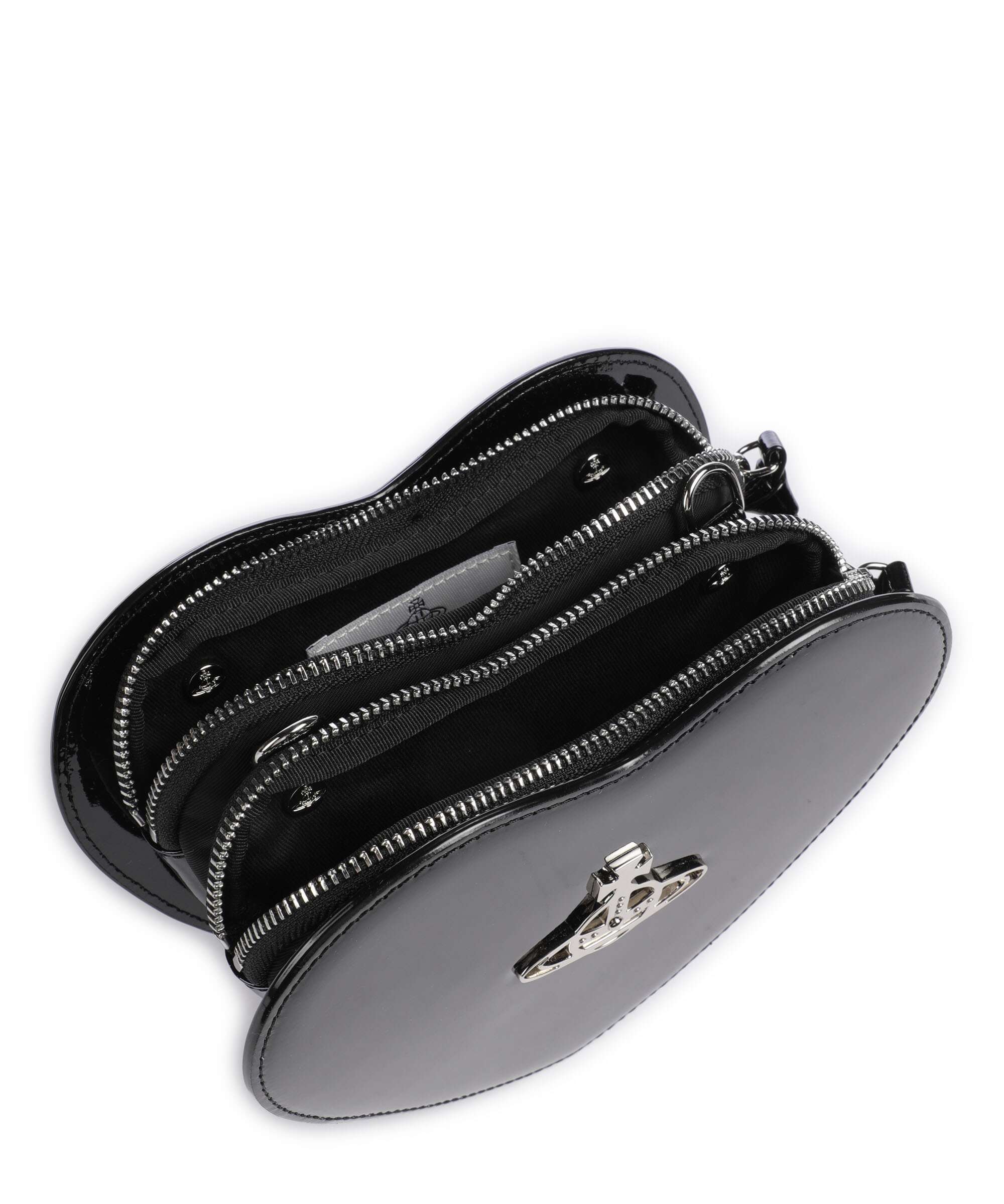 Vivienne Westwood Louise Heart Shiny Patent Torba przez ramię black - Image 6
