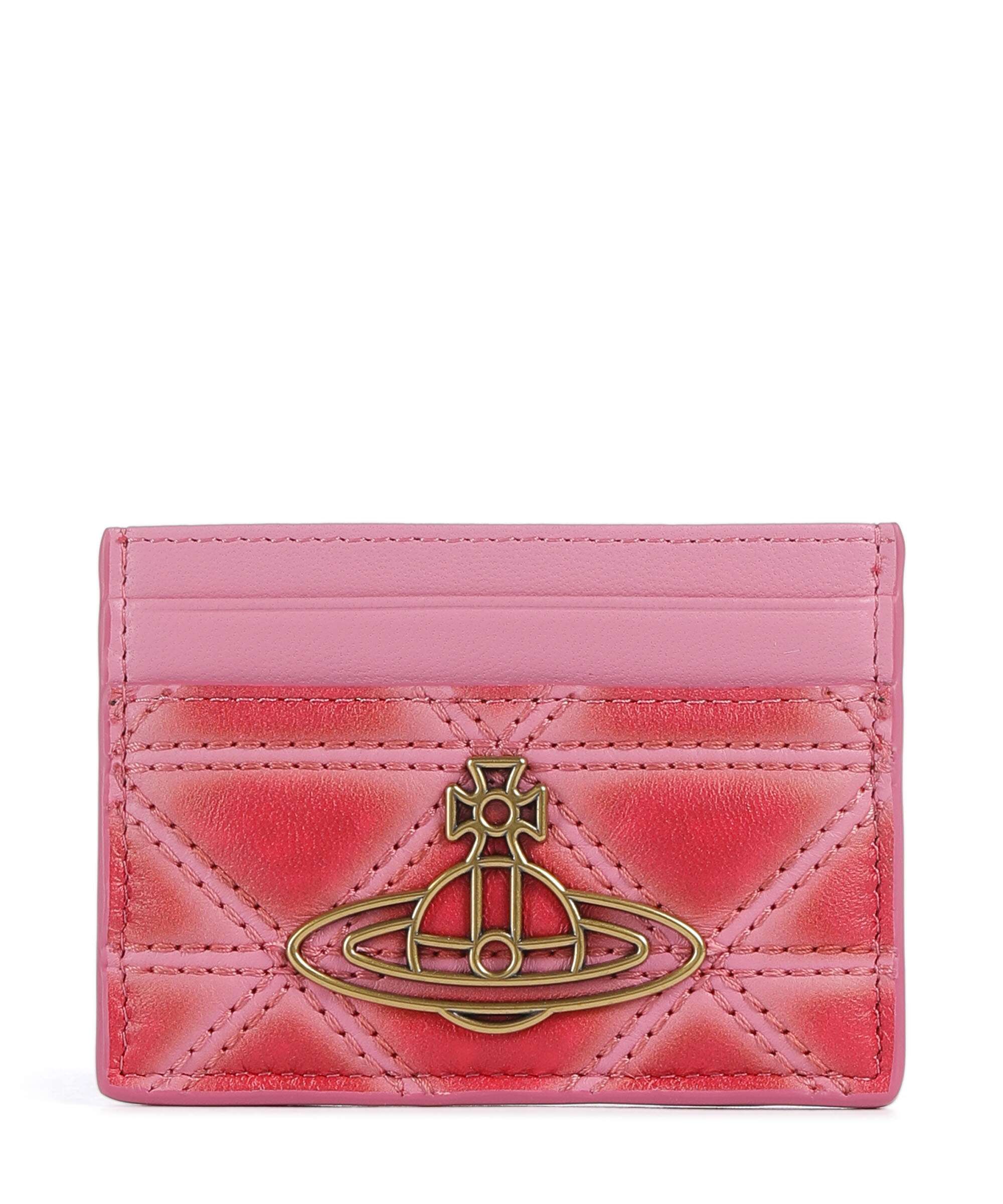 Vivienne Westwood Quilted Nappa Print Etui na karty kredytowe pink/red