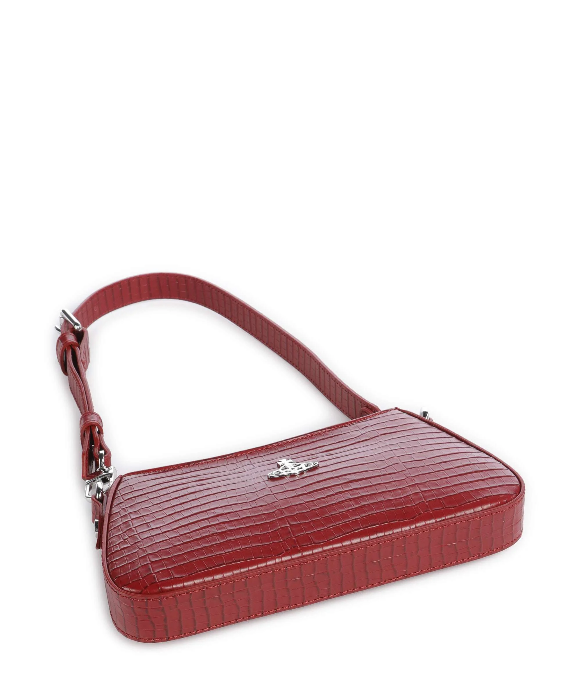 Vivienne Westwood Tasha Embossed Croc Mini Torba na ramię red - Image 5