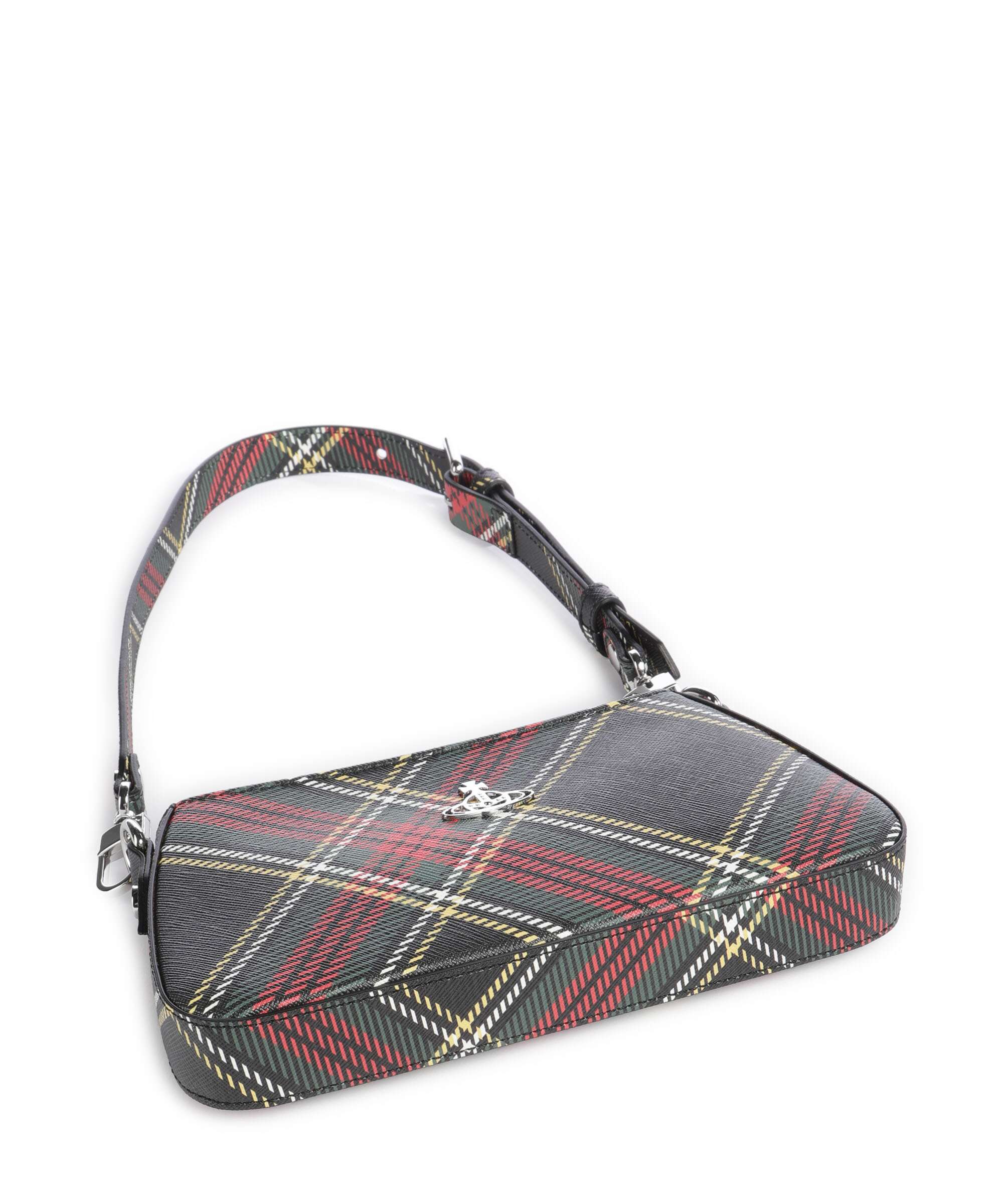 Vivienne Westwood Tasha Saffiano Printed Torba na ramię chelsea tartan - Image 5