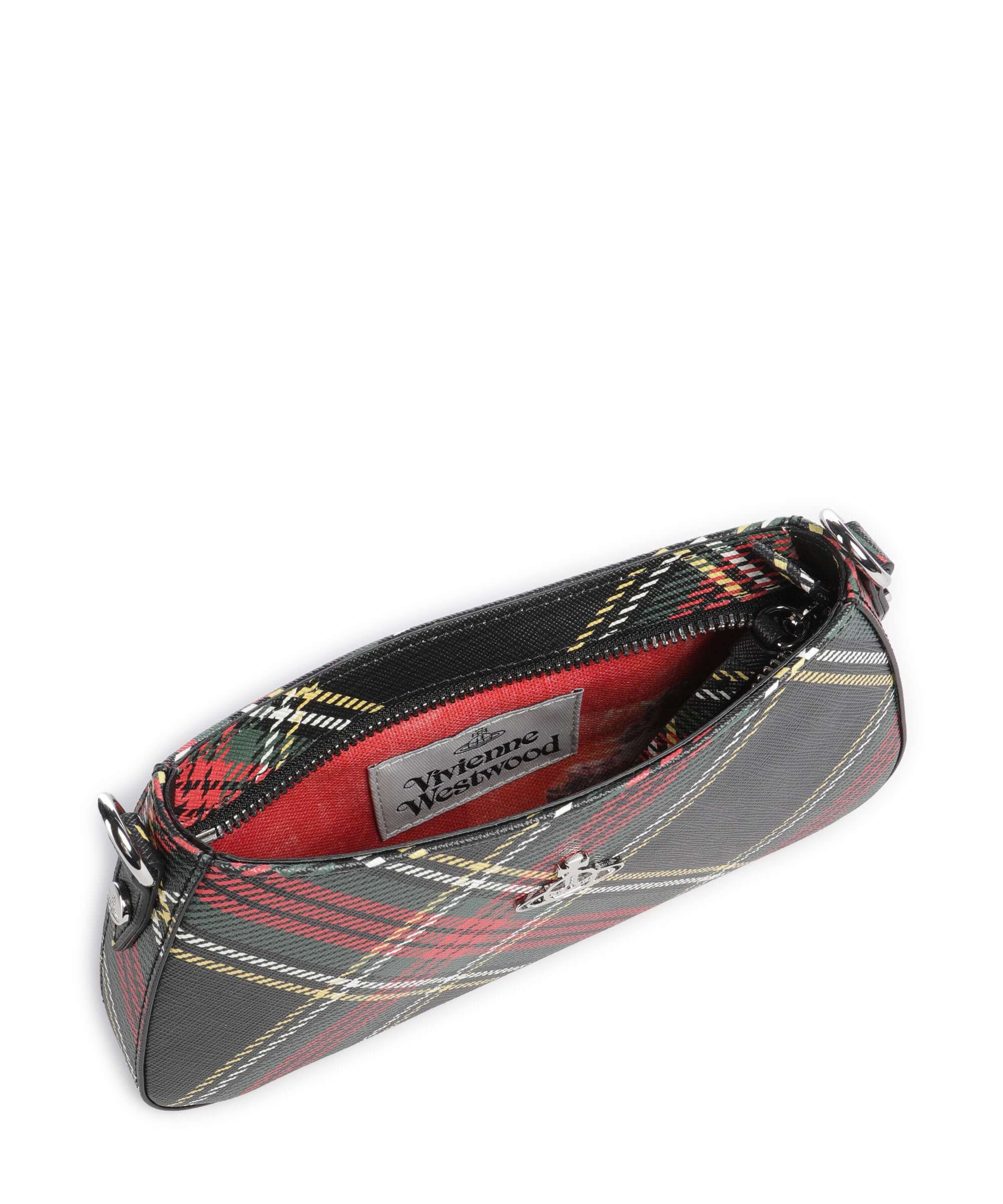 Vivienne Westwood Tasha Saffiano Printed Torba na ramię chelsea tartan - Image 6