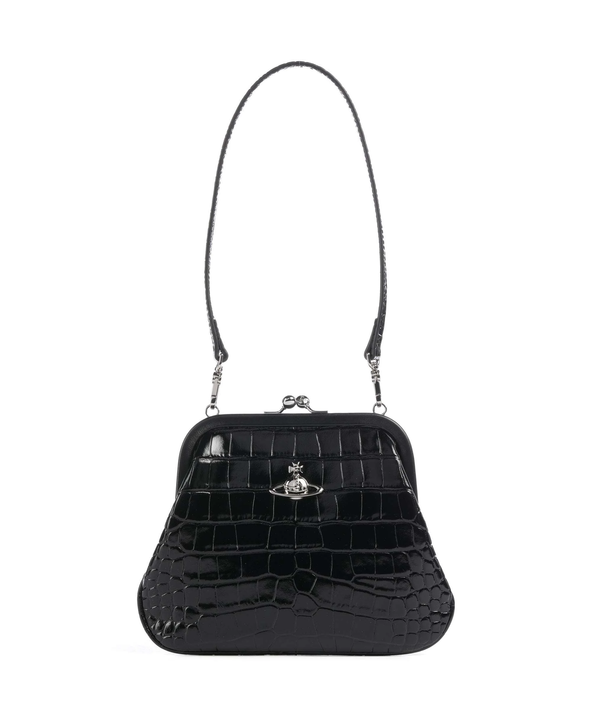 Vivienne Westwood Vivienne Embossed Croc Torba na ramię black