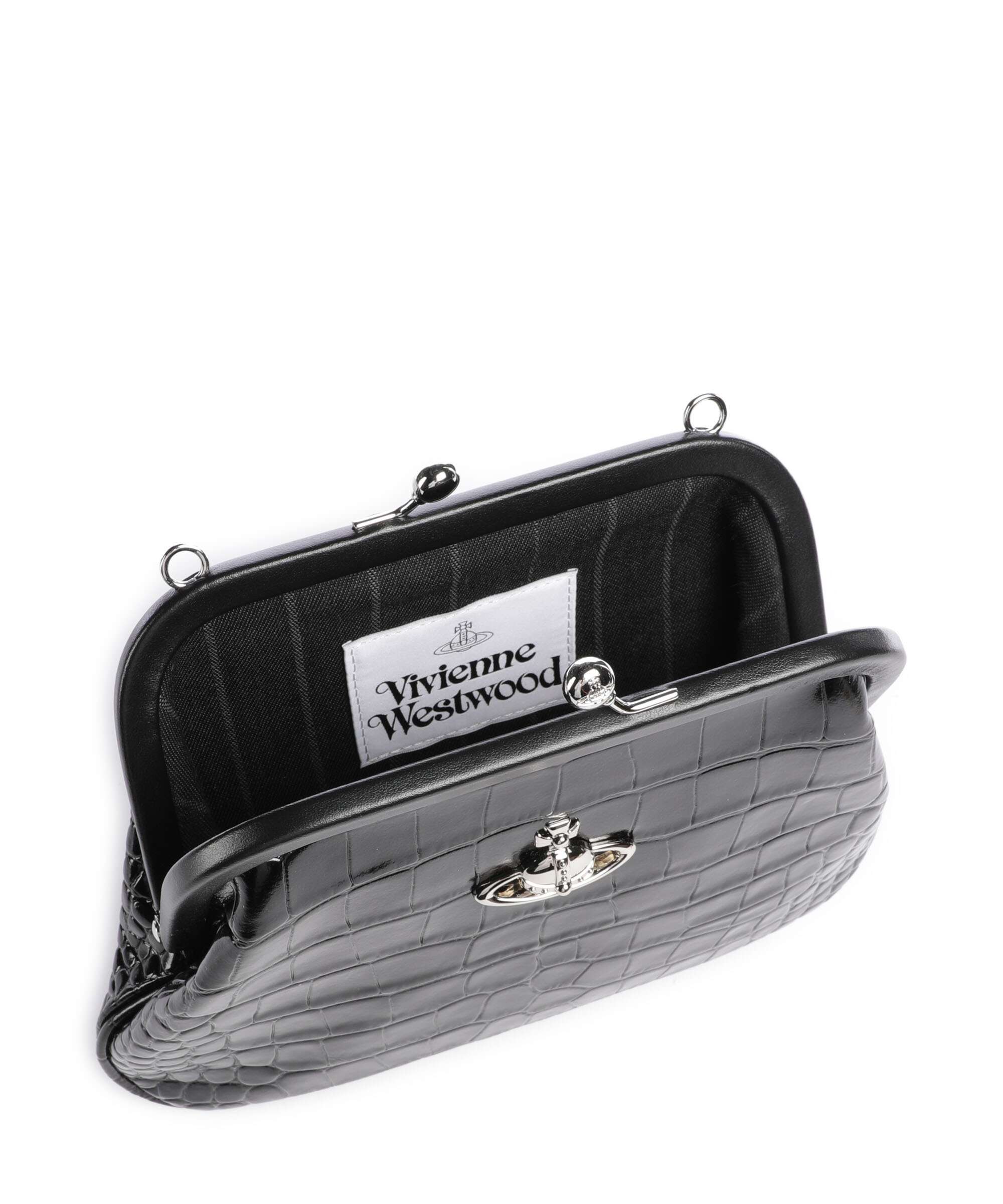 Vivienne Westwood Vivienne Embossed Croc Torba na ramię black - Image 6