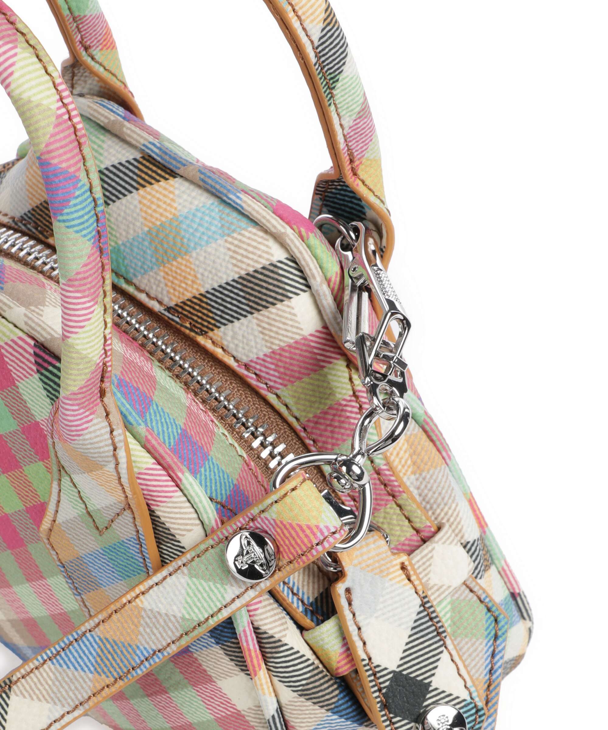 Vivienne Westwood Yasmine Buccia D'Arancia Mini Torba przez ramię heather plaid - Image 4
