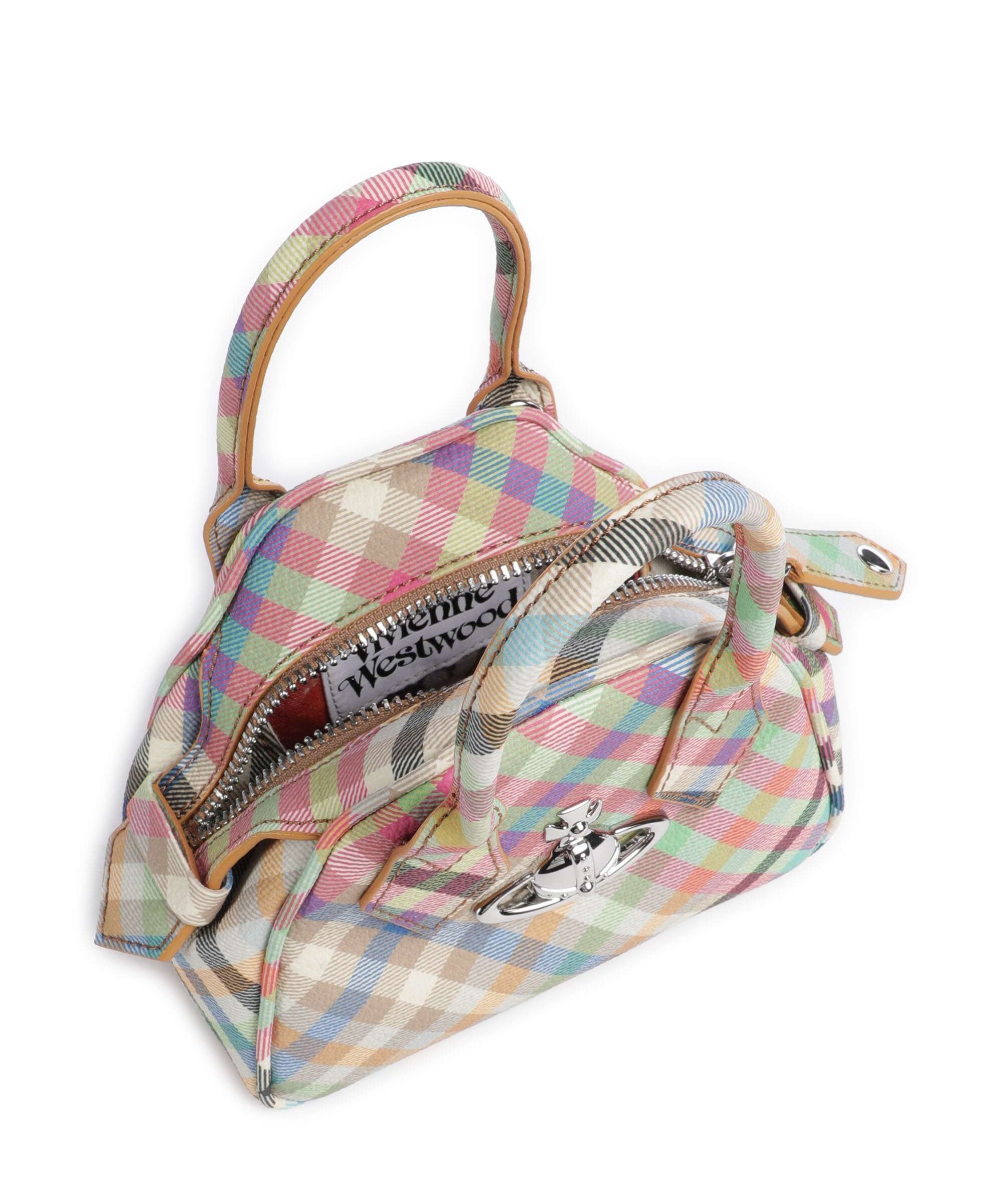 Vivienne Westwood Yasmine Buccia D'Arancia Mini Torba przez ramię heather plaid - Image 6