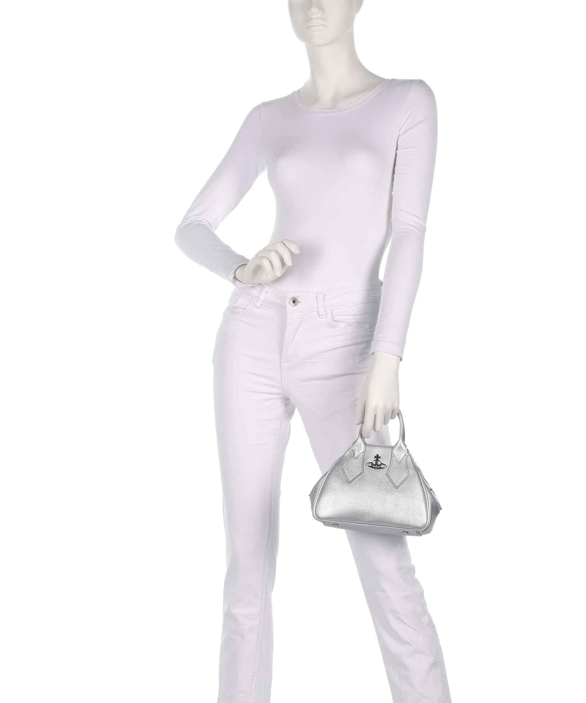 Vivienne Westwood Yasmine Grain Small Torebka silver - Image 3